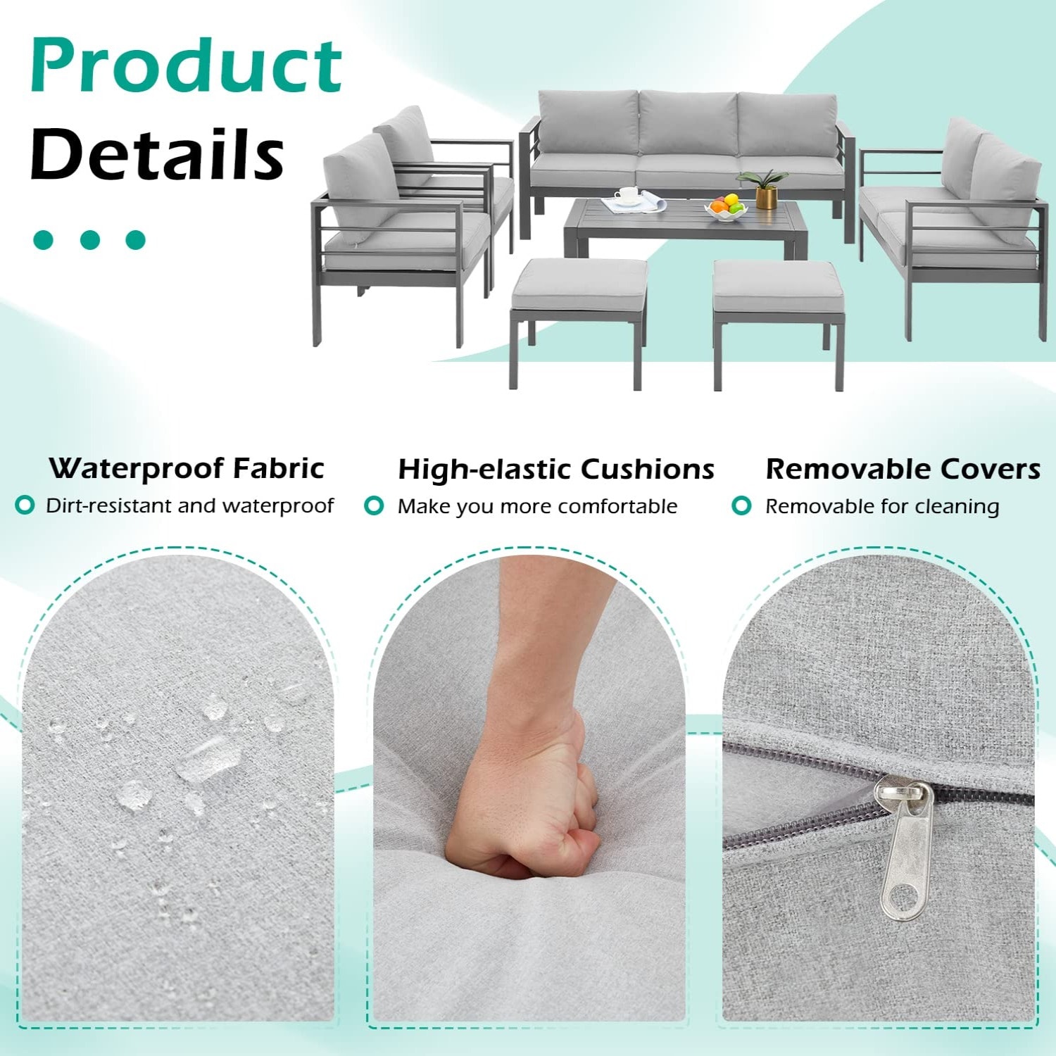 AECOJOY 16301GR-LS01 Patio-Sofas-Daybeds - View #4
