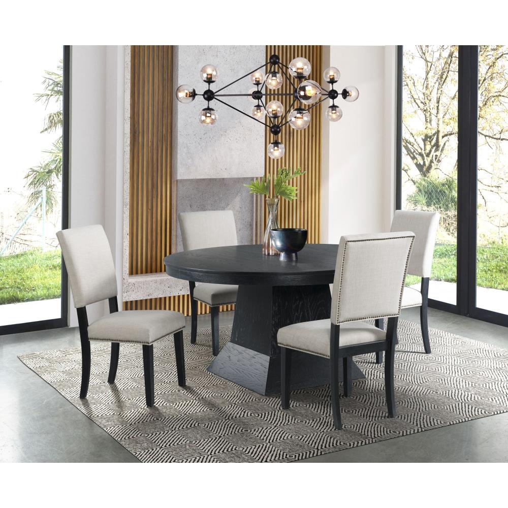 Mara Taupe/Dark Oak Contemporary/Modern Dining Room Set with Oval Table (Seats 4) in Gray | - Picket House Furnishings DMD1005PC