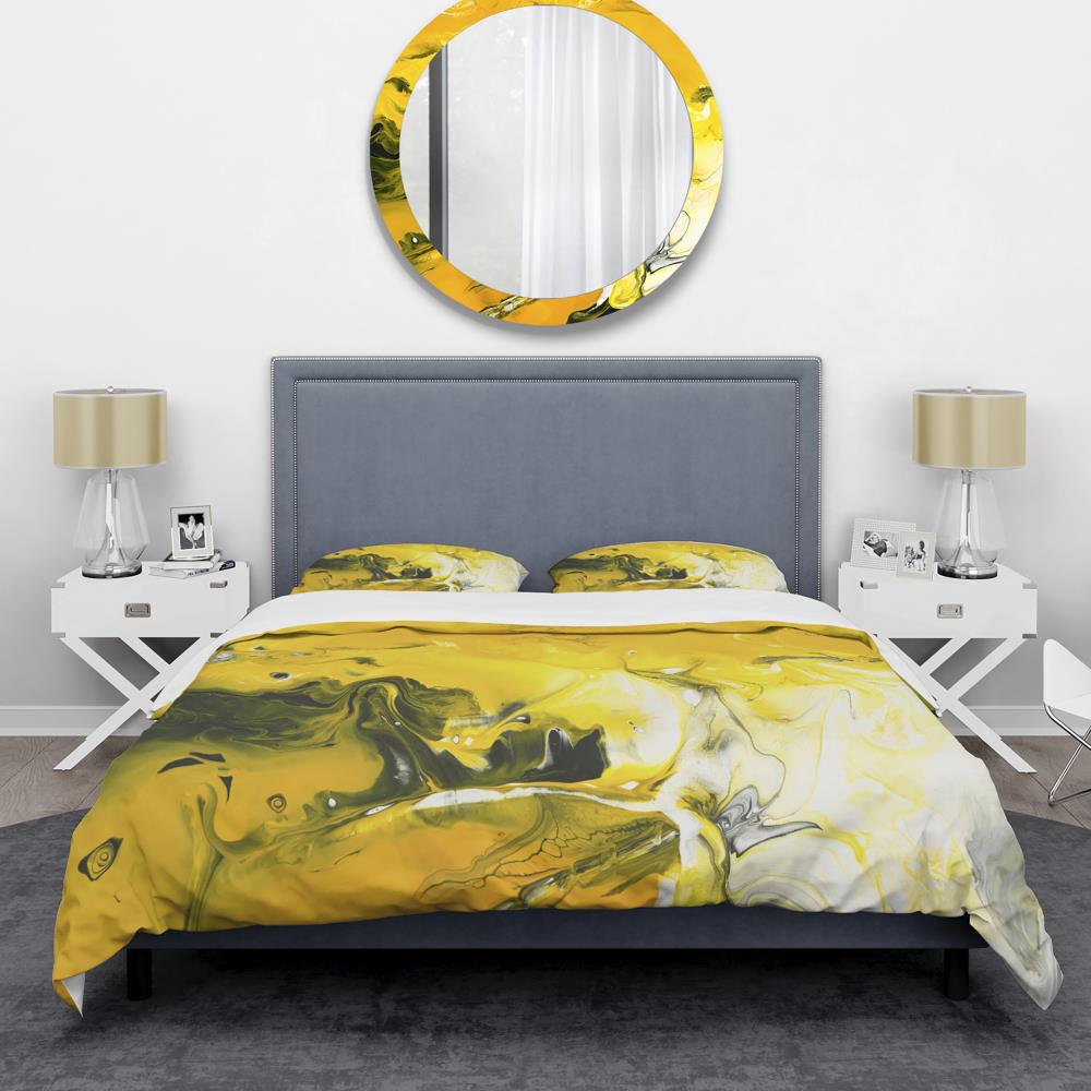 Designart 3-Piece Yellow Queen Duvet Cover Set in the Bedding Sets ...