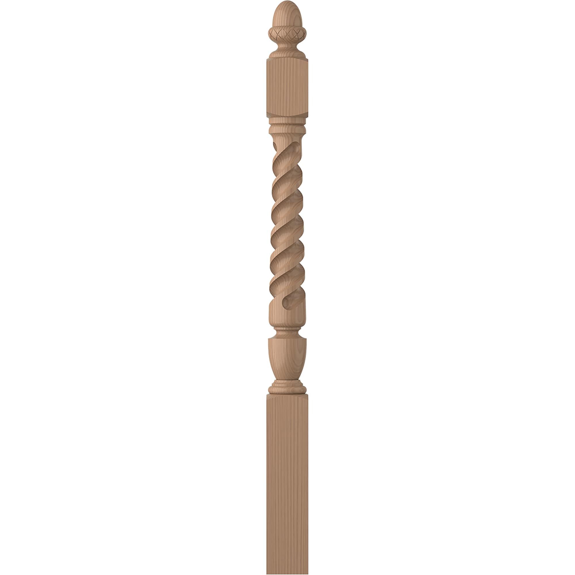 L.J. Smith Stair Systems LJT-3040-P Regent 3.5-in x 47.75-in Unfinished Poplar Starting Stair Newel Post