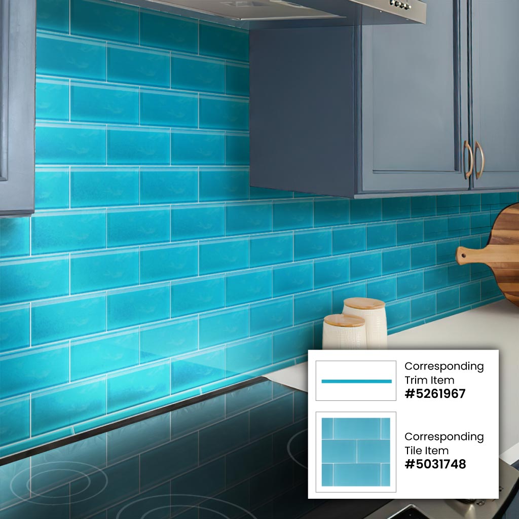 Apollo Tile Colorway Cerulean Blue 3 In X 6 In Matte Glass Brick Subway