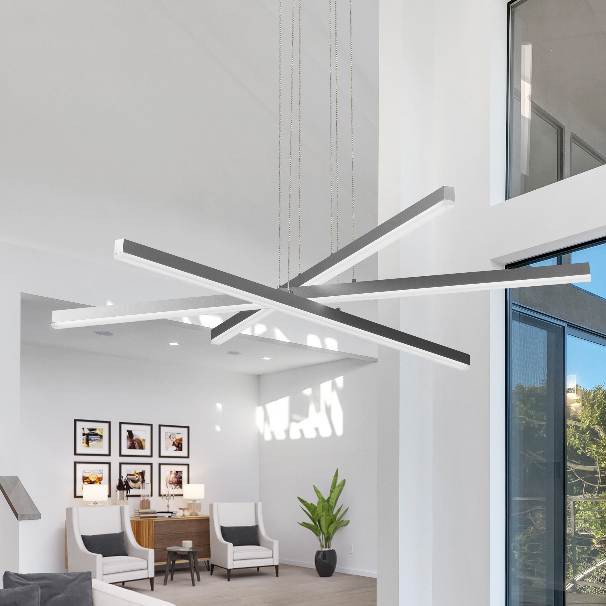 VONN Lighting Sirius 3-Light Silver Modern/Contemporary Linear LED ...