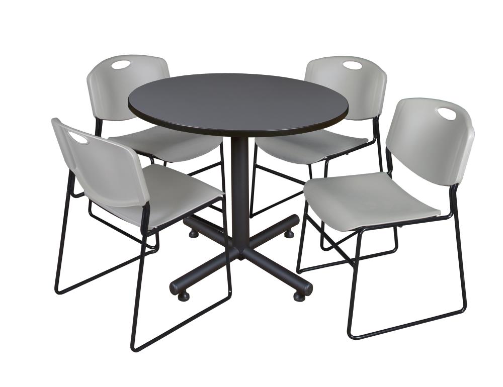 Regency TKB42RNDGY44GY Breakroom Gray 4-Person Training Table (42-in W x 29-in H)
