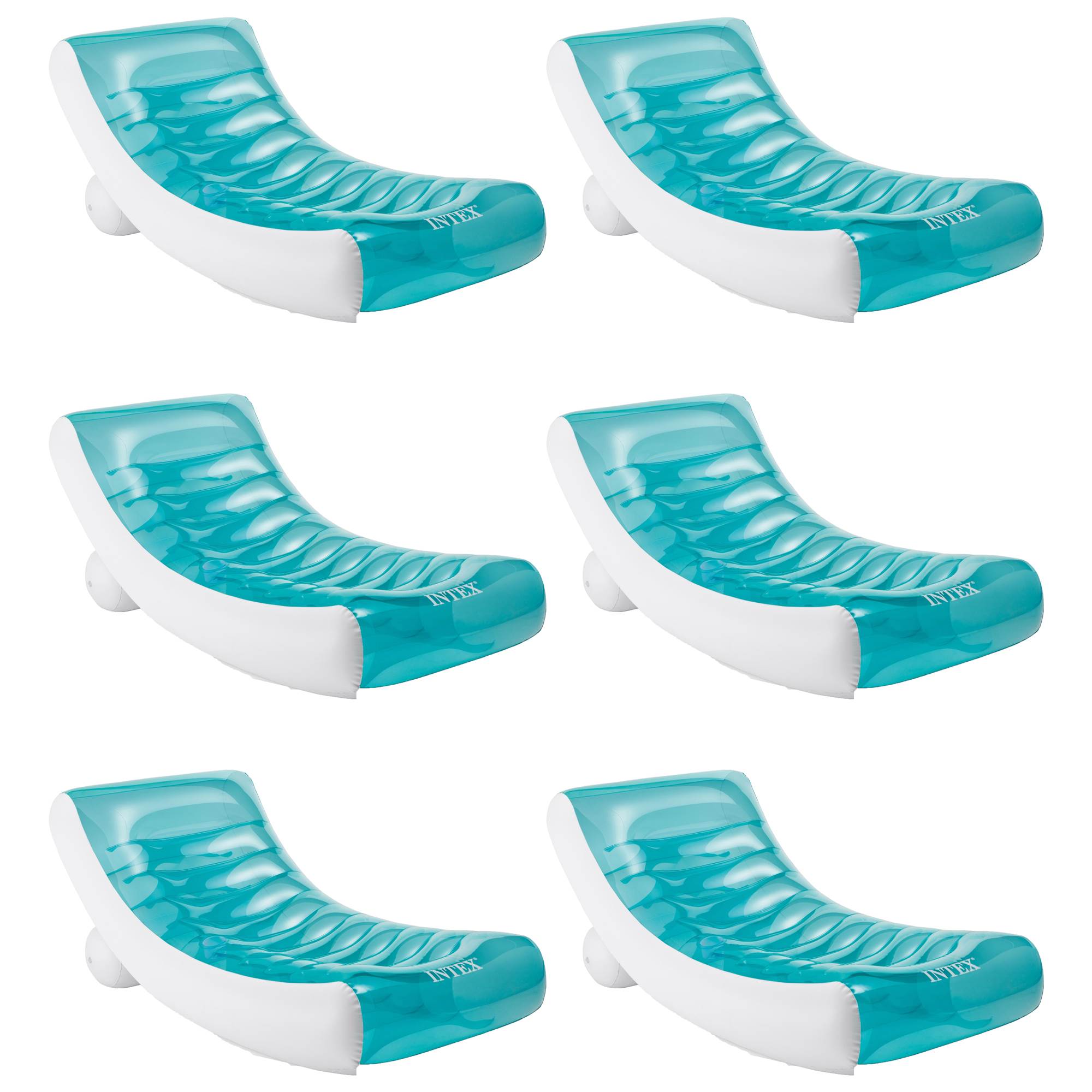 Intex 74-in x 39-in 1-Seat White Inflatable Lounger 6-Pack in the Pool ...