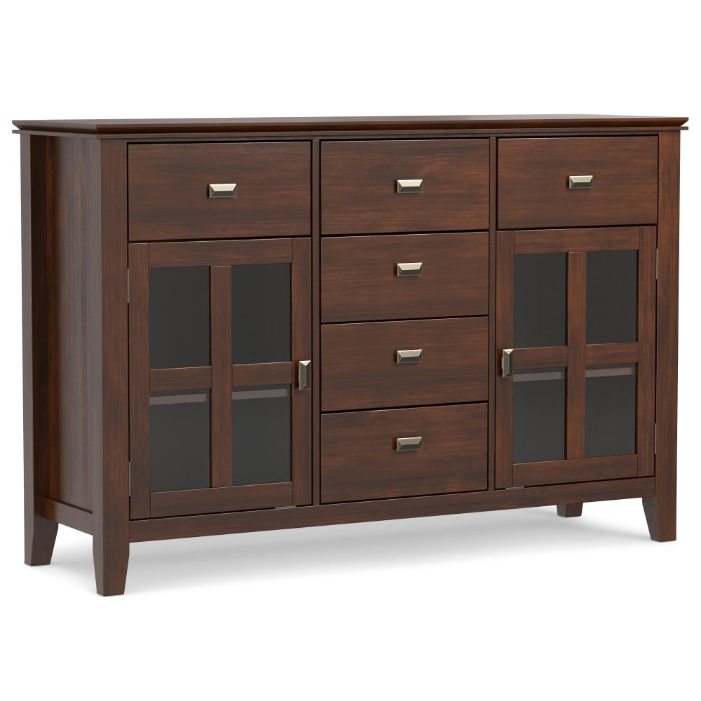Simpli Home Artisan Transitional Russet Brown Pine Sideboard #AXCRART11-RUS