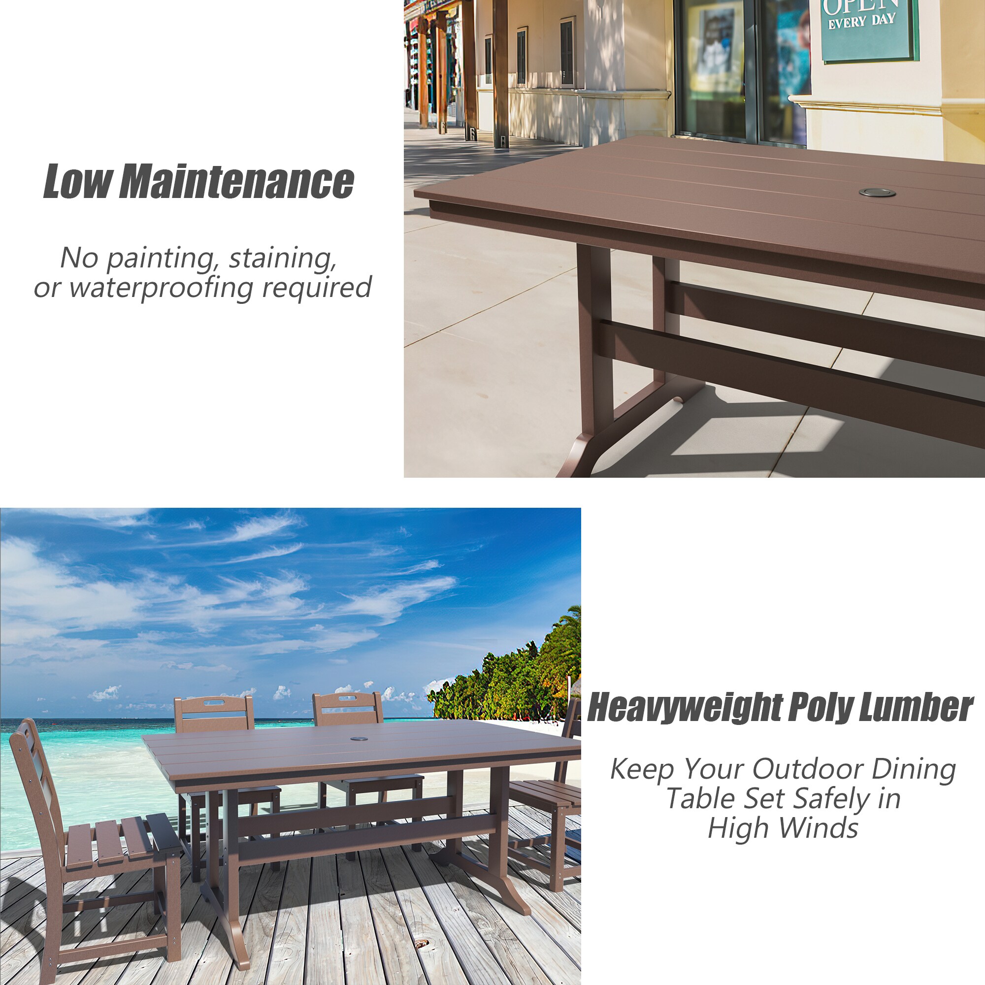 Poly furniture DT-HE02-BR Patio-Tables - View #4
