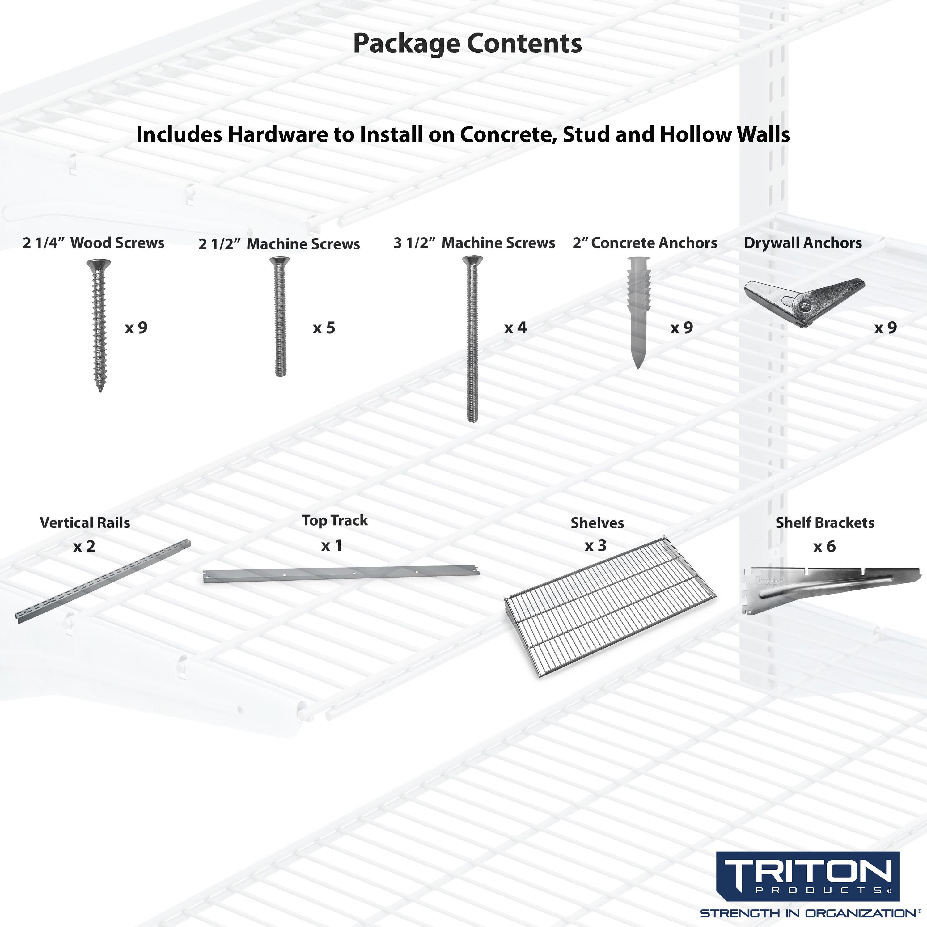 Triton Products 1795-WHT Wire-Closet-Kits - View #8