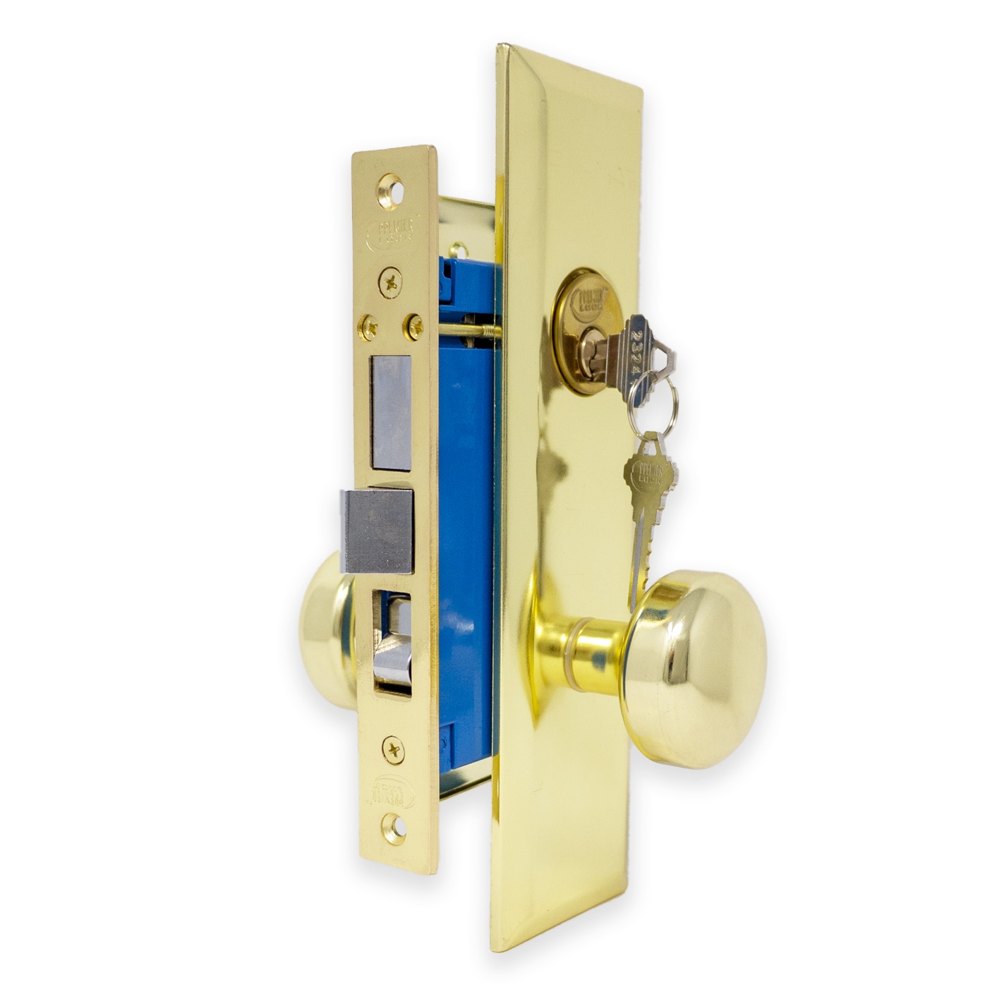 Premier Lock MR01 Polished Brass (Right Handed) Traditional Exterior Single-cylinder deadbolt Keyed entry door knob Single pack