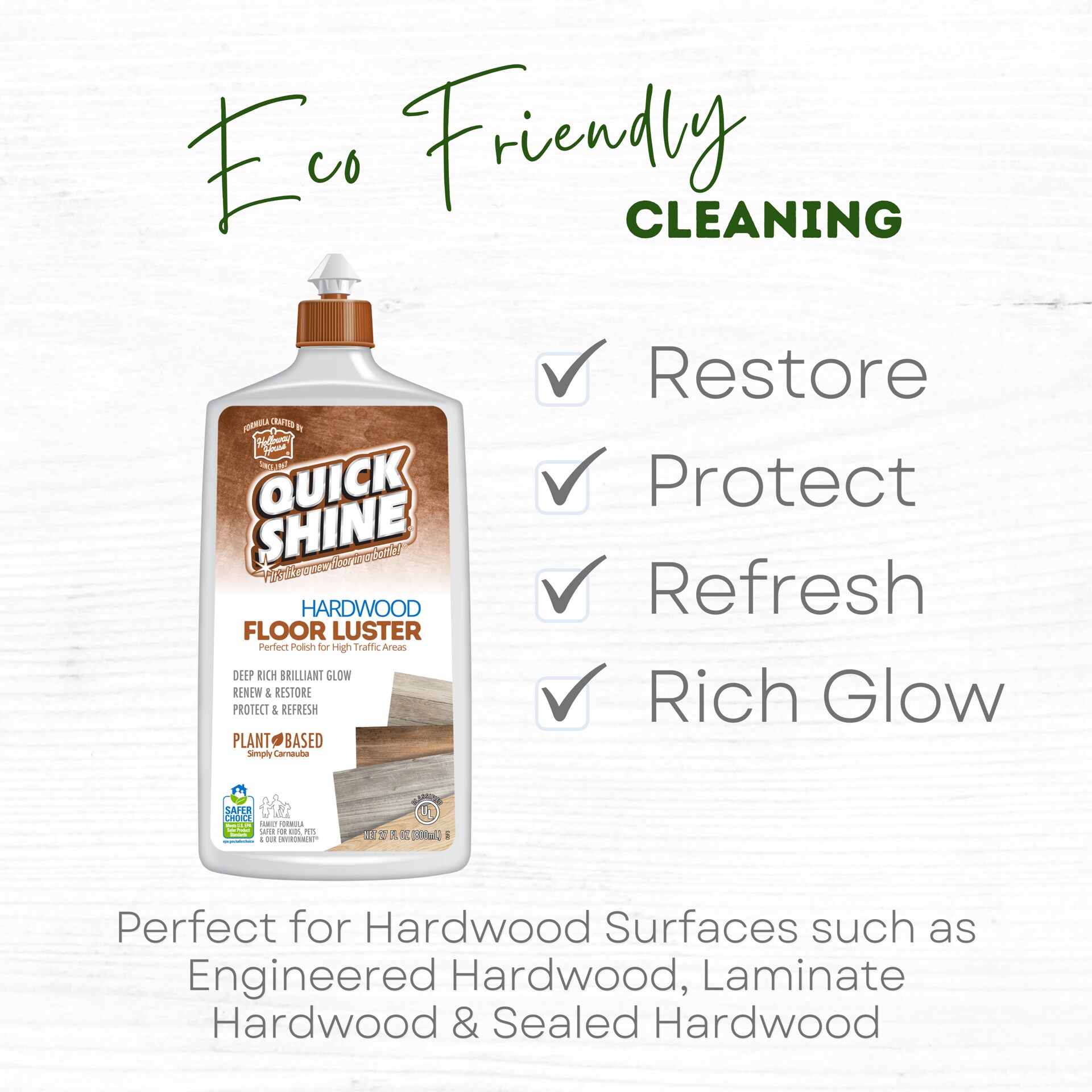 Holloway House Quick Shine Floor Cleaner - 27 FZ 6 Pack