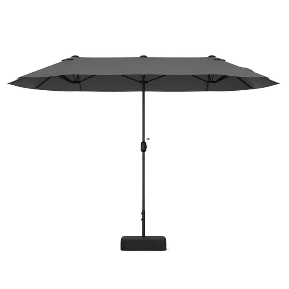 LIVIZA TDJ11519HS 13-ft Steel Gray Market Patio Umbrella with Base