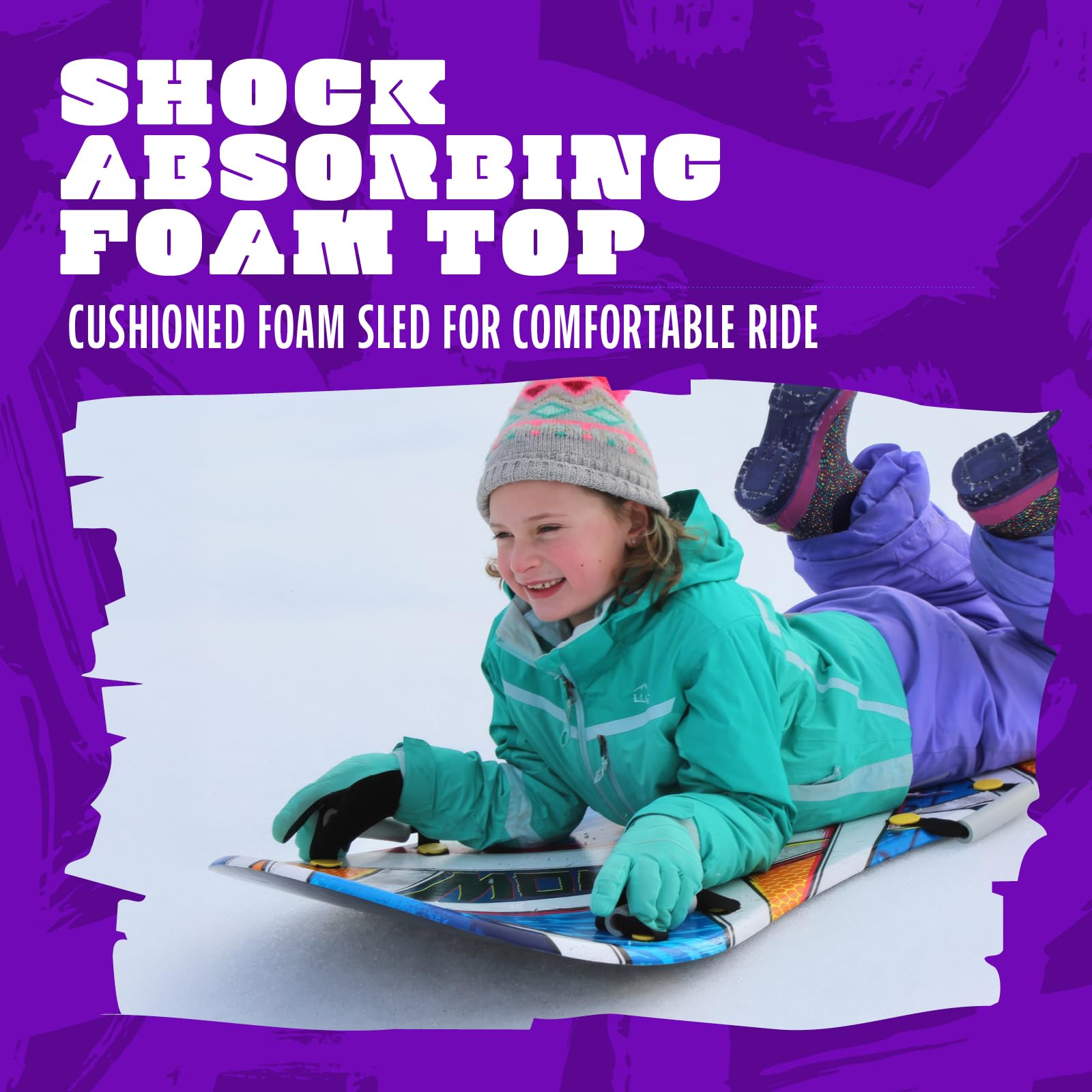 FLEXIBLE FLYER Snow Screamer 47-inch Foam Sled - Lightweight 1-2