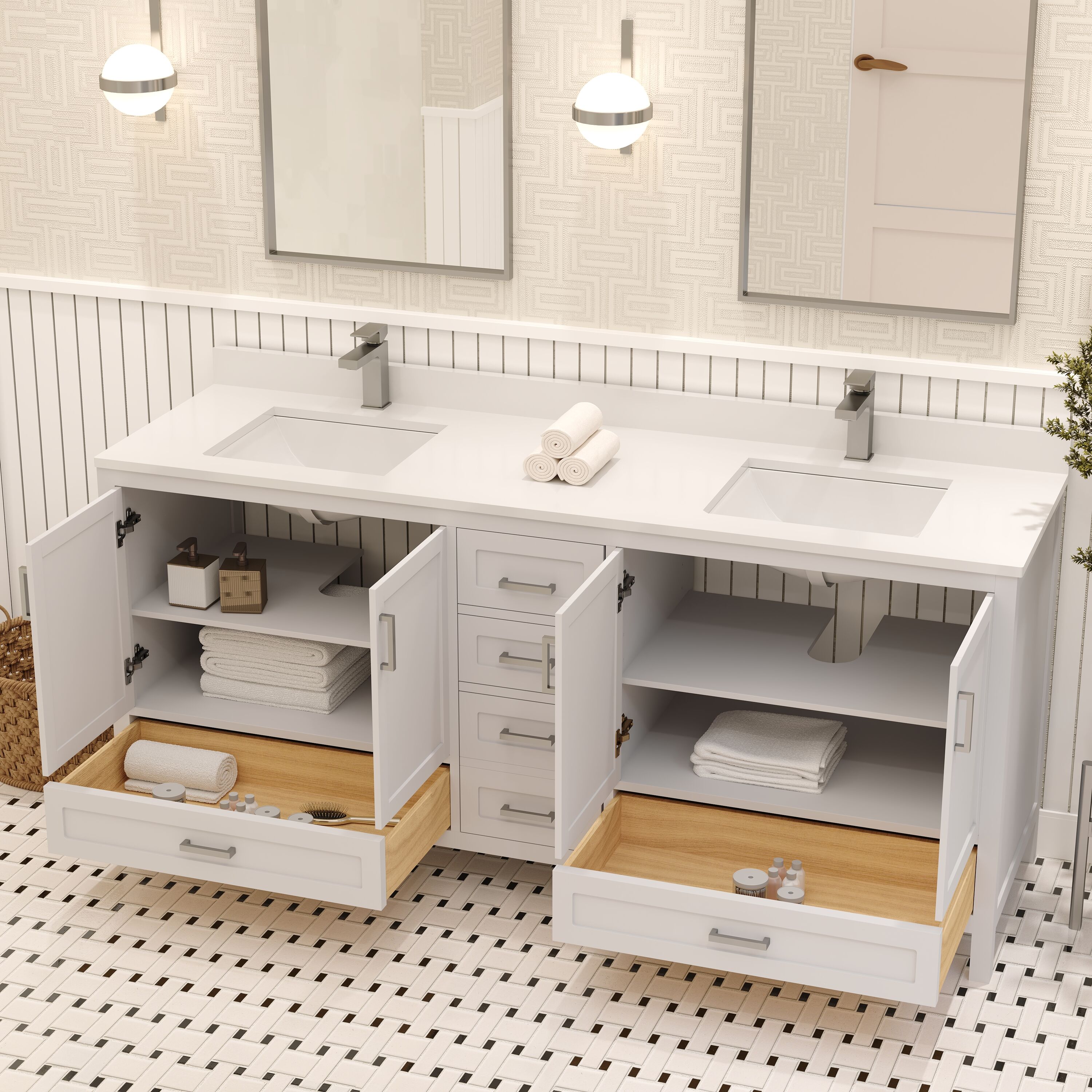 Ayna Decors AVR72WH3002 Bath-Vanity-Combo - View #4