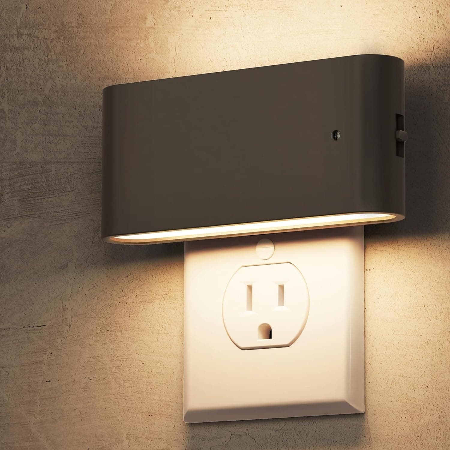 DORESshop Night Light Plug in Wall Light Dimmable Modern LED Dusk to Dawn Sensor 0-100LM 3000K Soft White Nightlight for Hallway Bedroom Stairway