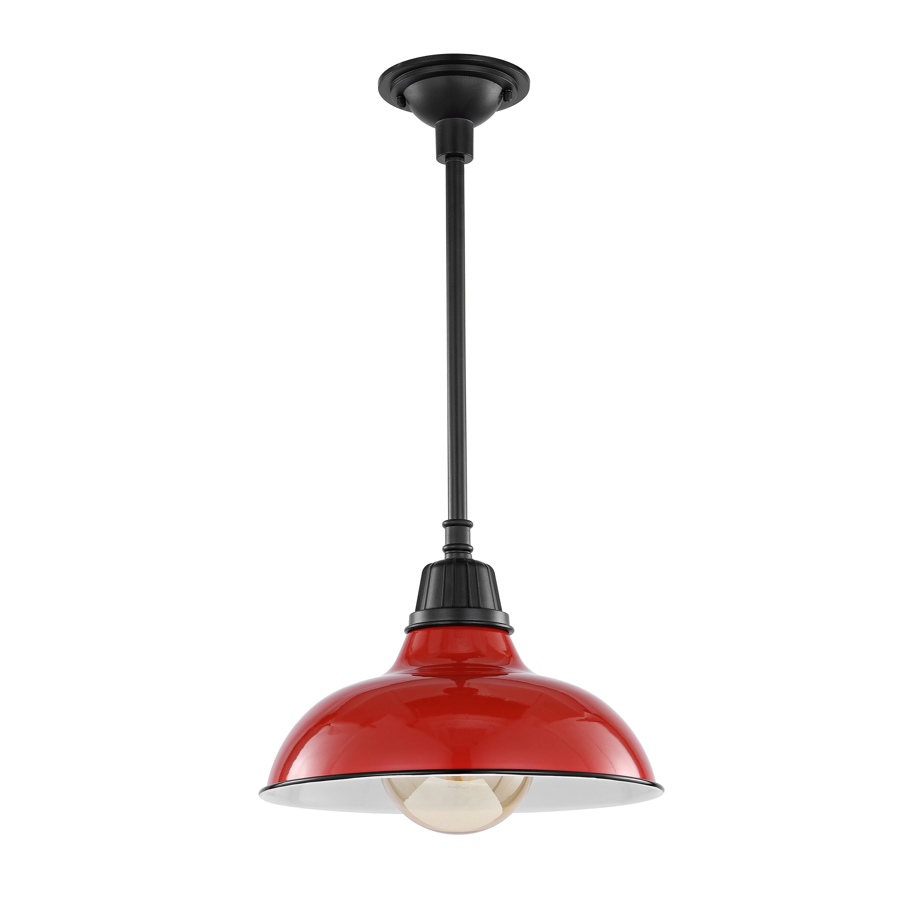 Jasper Red Satin Metal LED Pendant Light