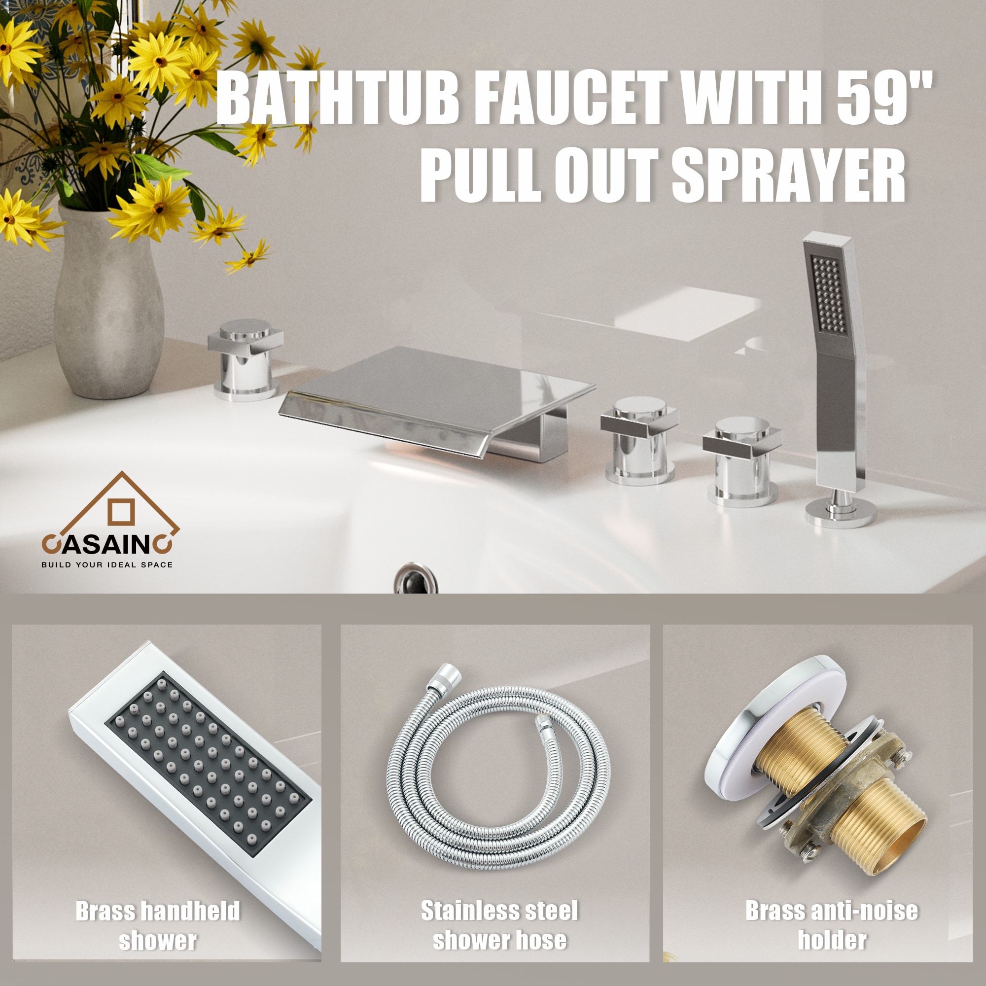 CASAINC KCLT0054-BG Roman-Tub-Faucets - View #7