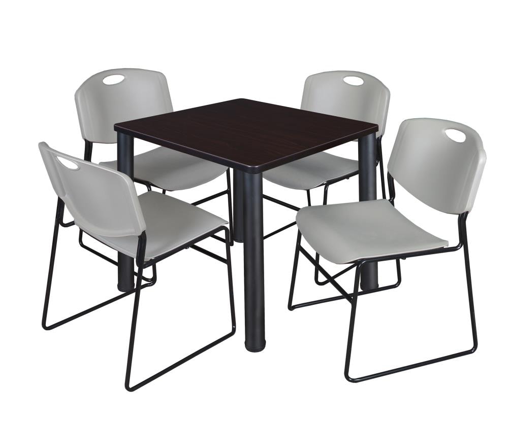 Regency TB3030MWBPBK44GY Breakroom Brown 4-Person Training Table (30-in W x 29-in H)