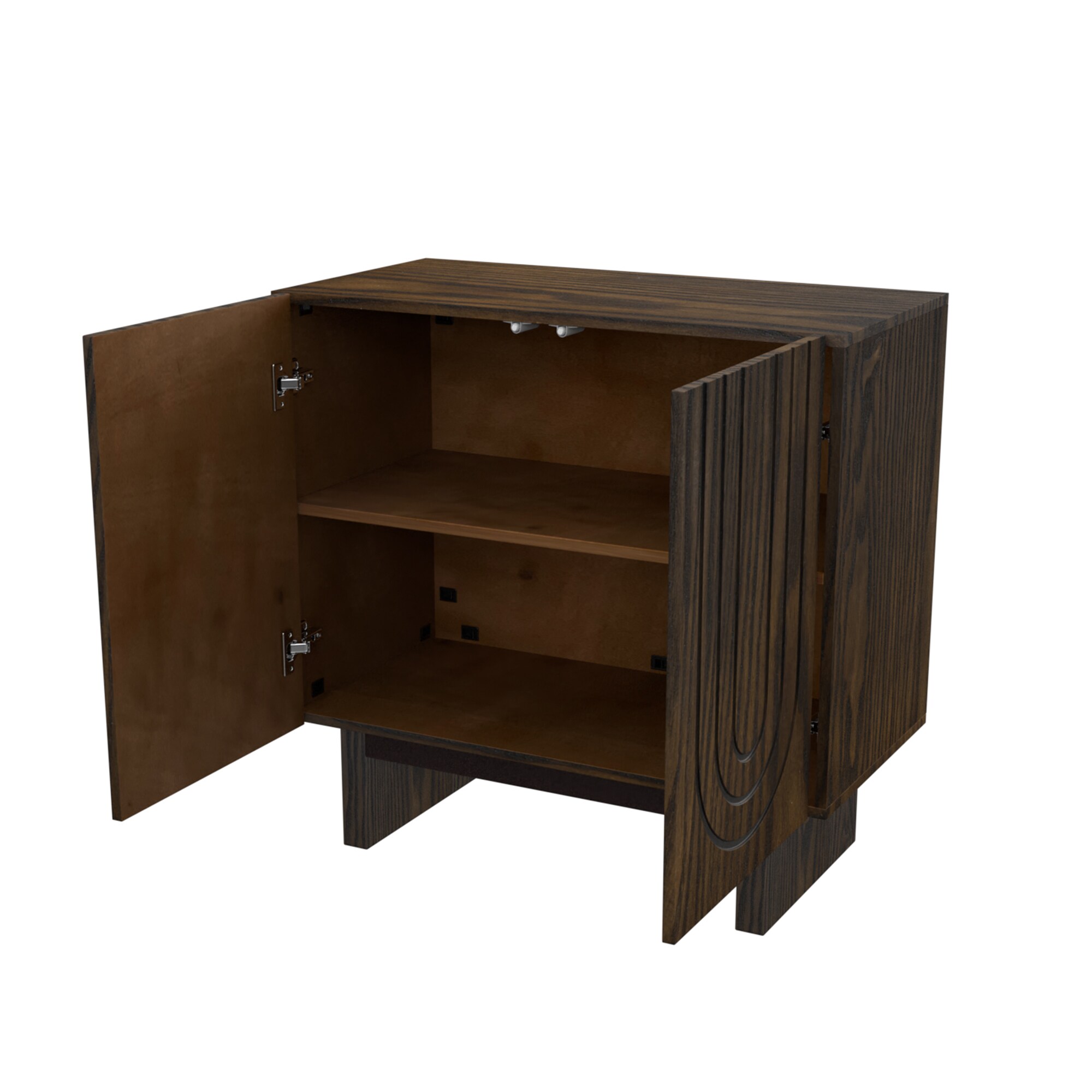 Clihome 31.5-in W x 30.71-in H Wood Composite Brown Freestanding Utility Storage Cabinet