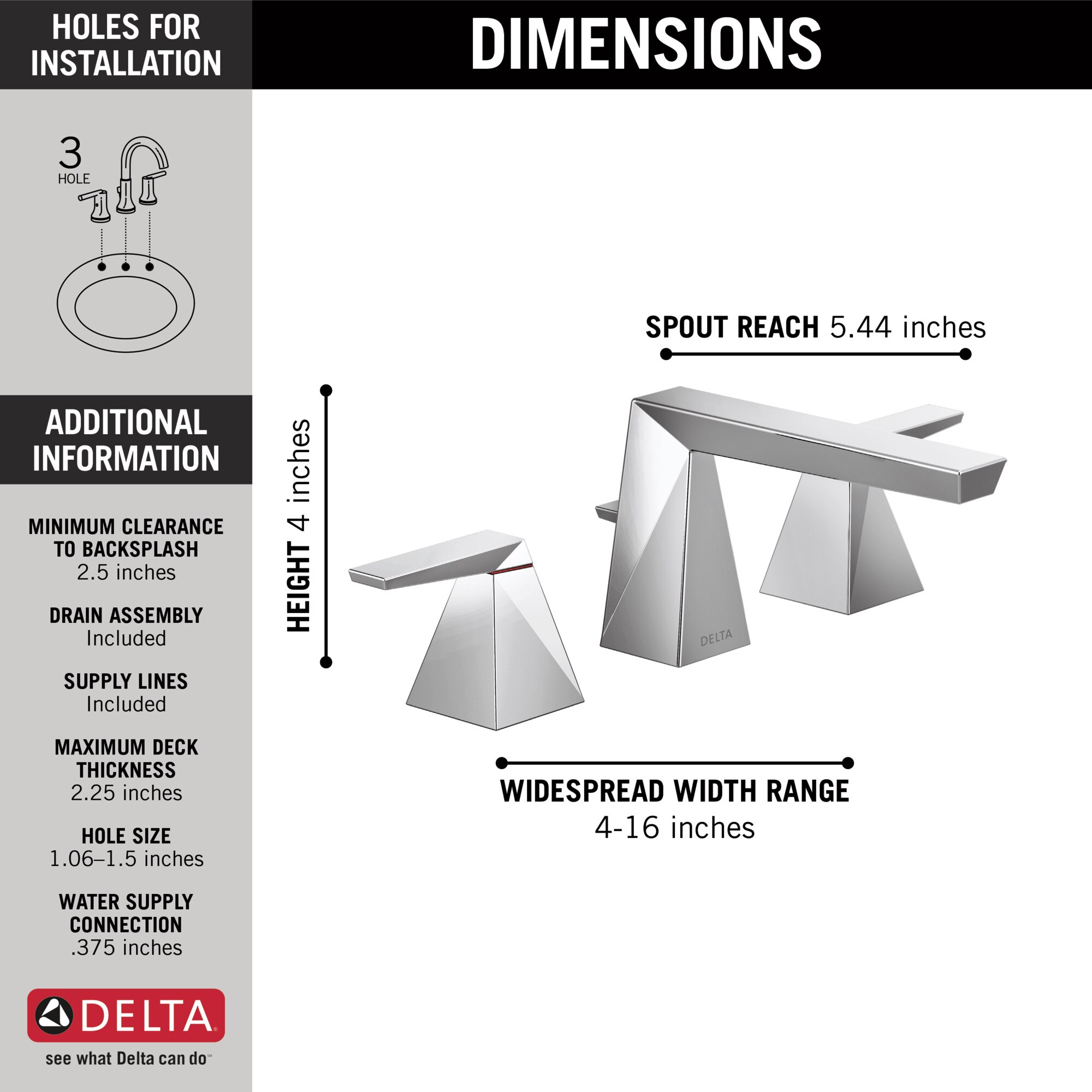 Delta 35543-PR-MPU-DST Lavatory-Faucets - View #2