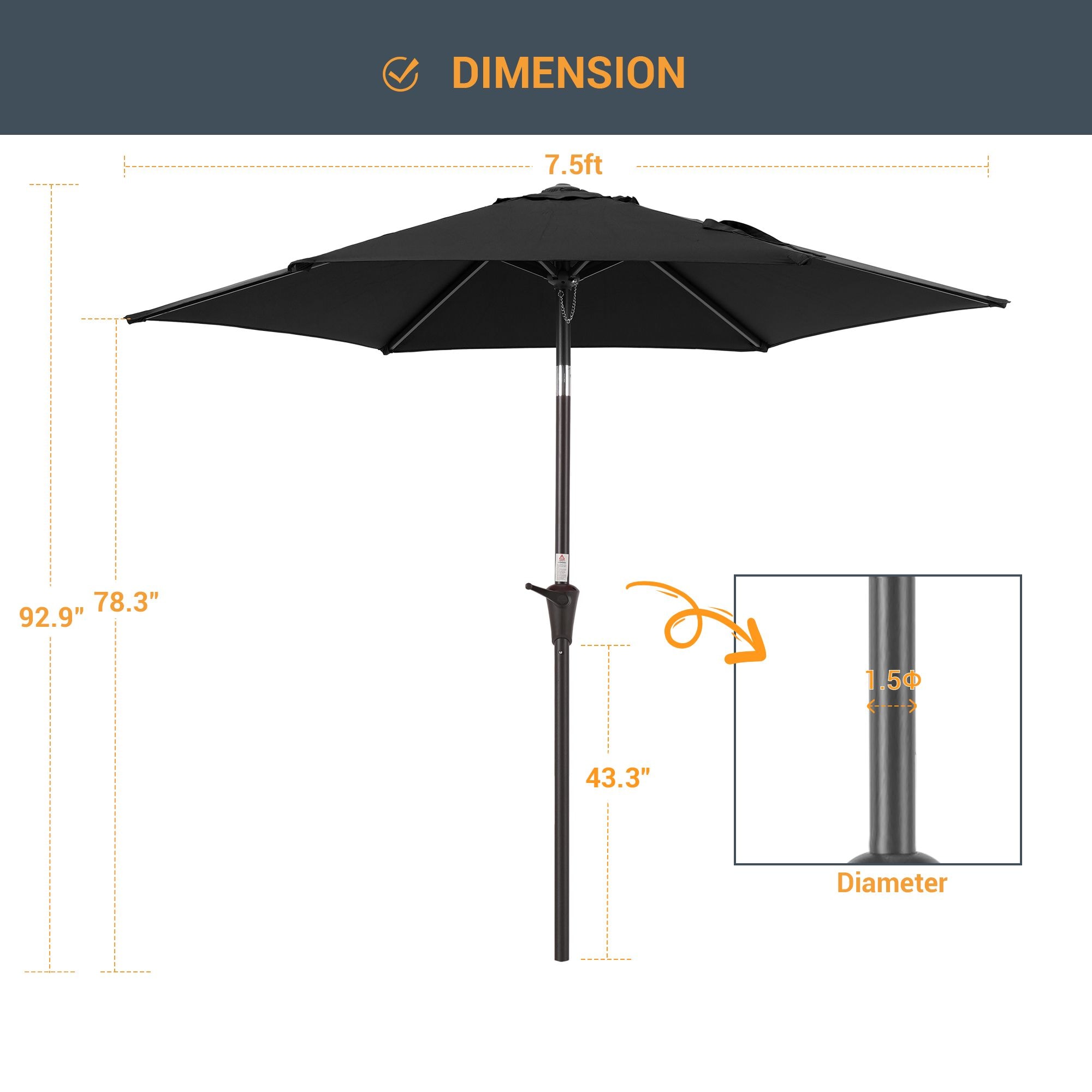 Sonkuki SD-90BK Umbrellas-2 - View #2