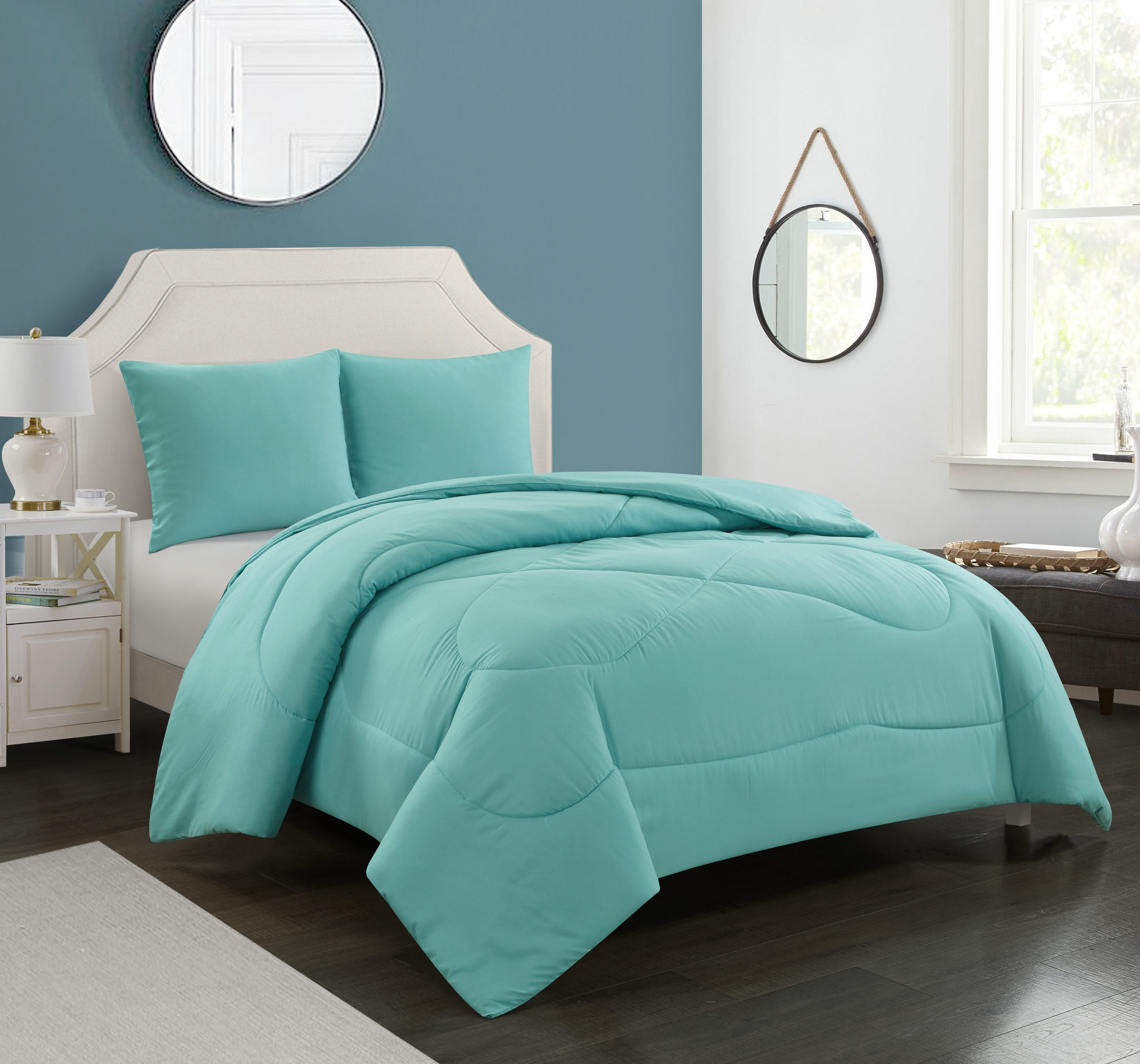 Nanshing MATTIE-TW-AQUA 2 -Piece Aqua Twin/Twin XL Comforter Set