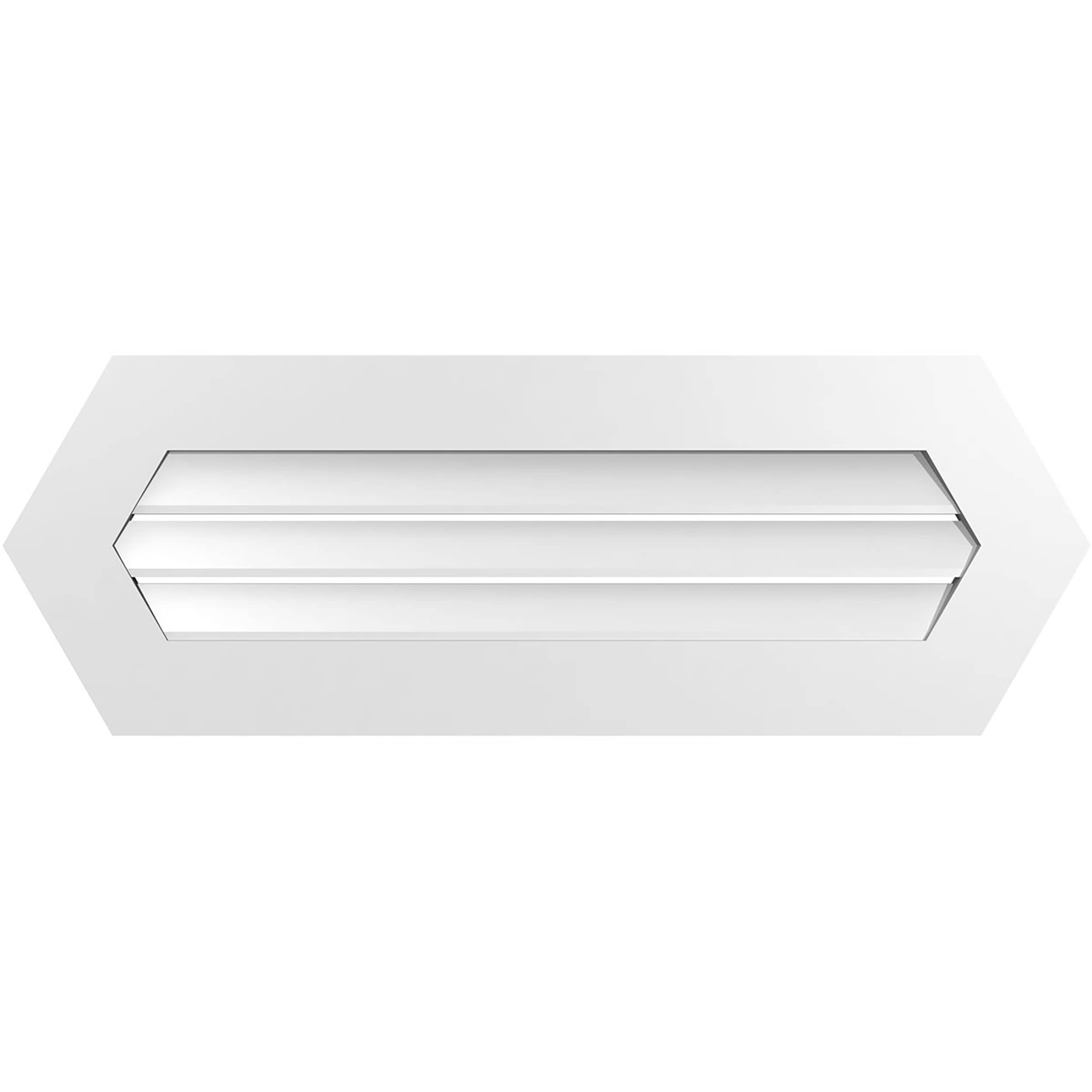 Ekena Millwork GVPHP40X1401SF 40-Inches x 14-Inches Off-white Peaked PVC Gable Louver Vent