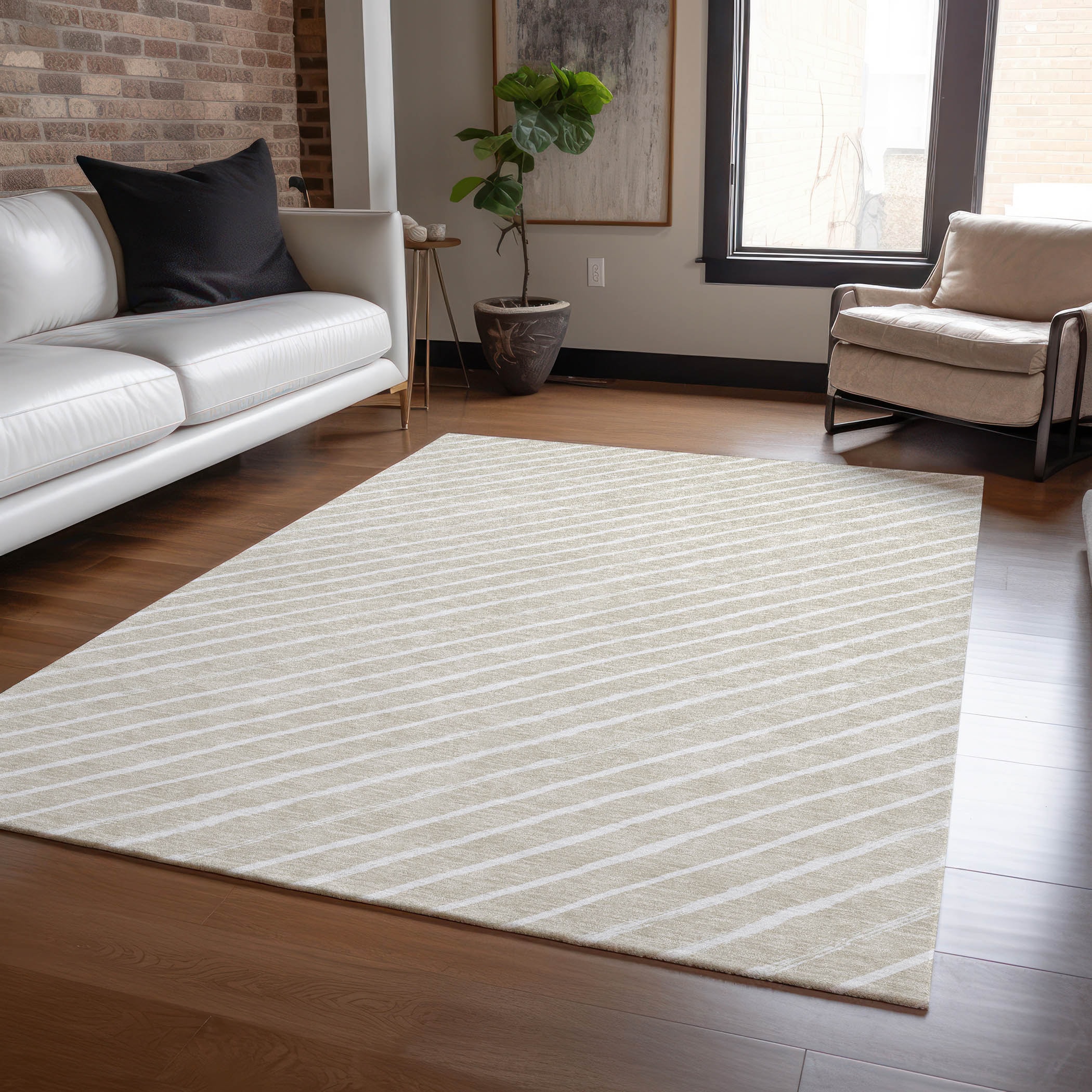 Addison Rugs ACN1819BG9X12 Chantille ACN1819BG 9 x 12 (ft) Loomed Polyester Beige Rectangular Indoor/Outdoor Machine washable Area rug