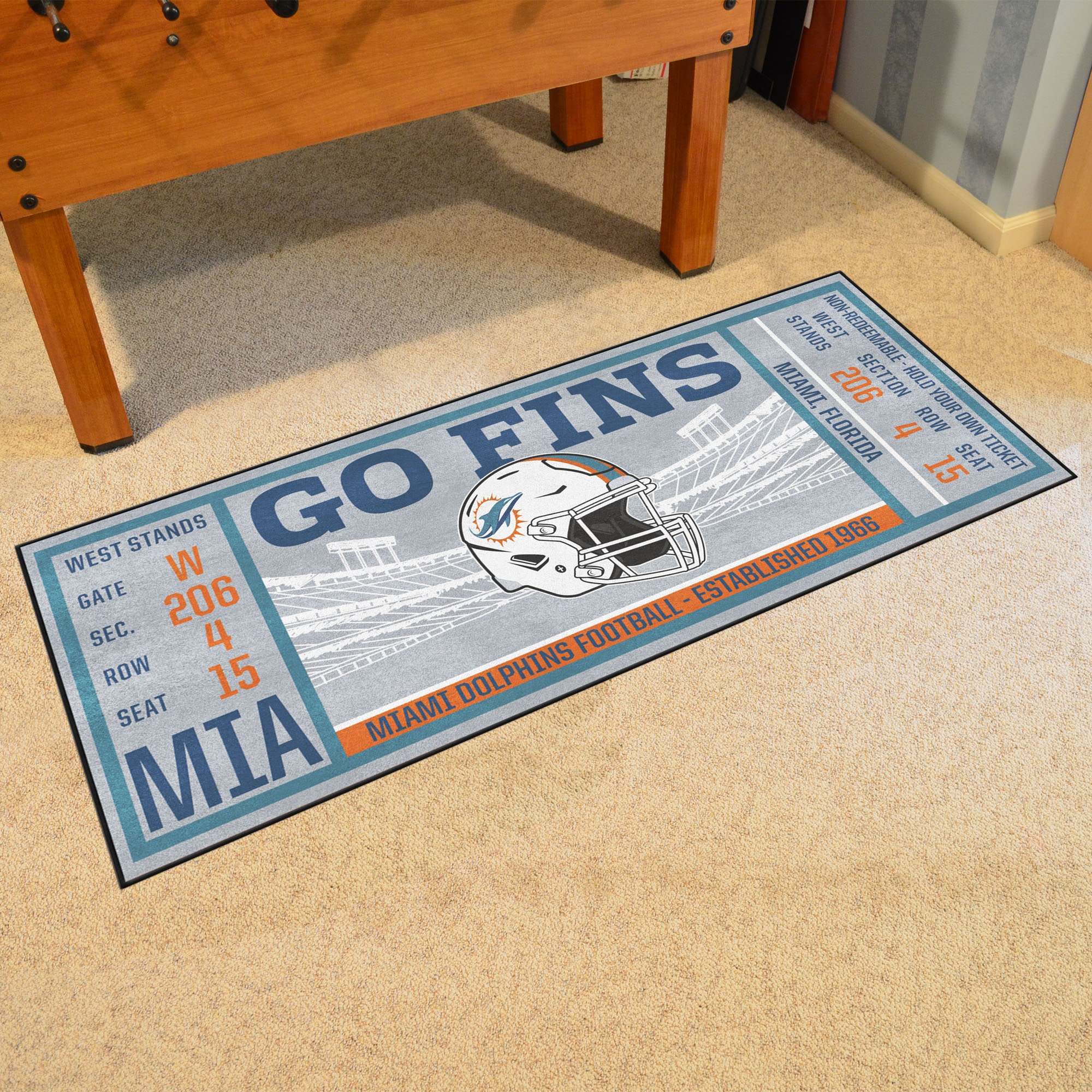 FANMATS NFL - Miami Dolphins Turquoise Uniform Inspired 2 ft. x 3 ft. Area  Rug 8232 - The Home Depot