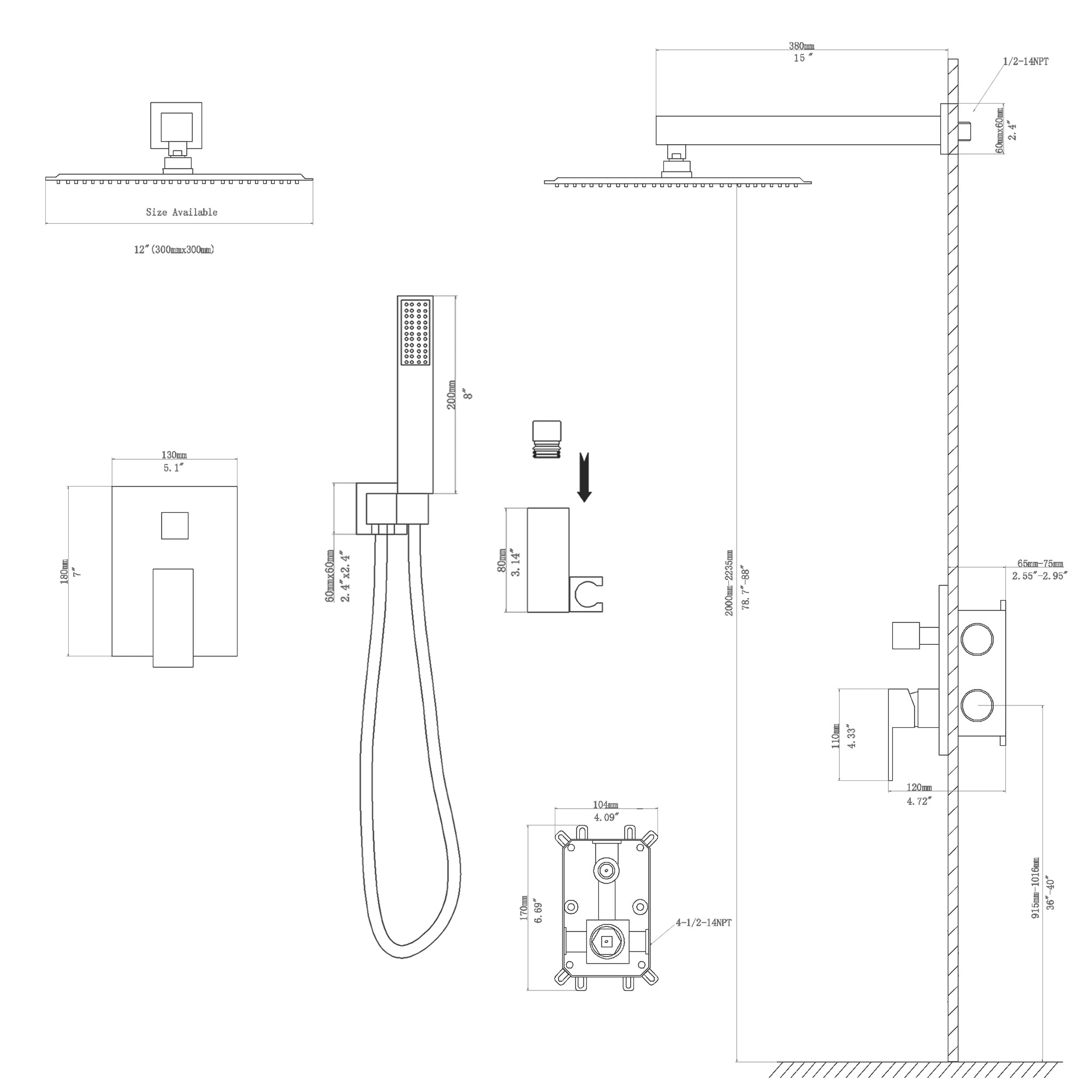 KICHAE KSHL006ZCH Showerhead-Bar-Panels - View #9