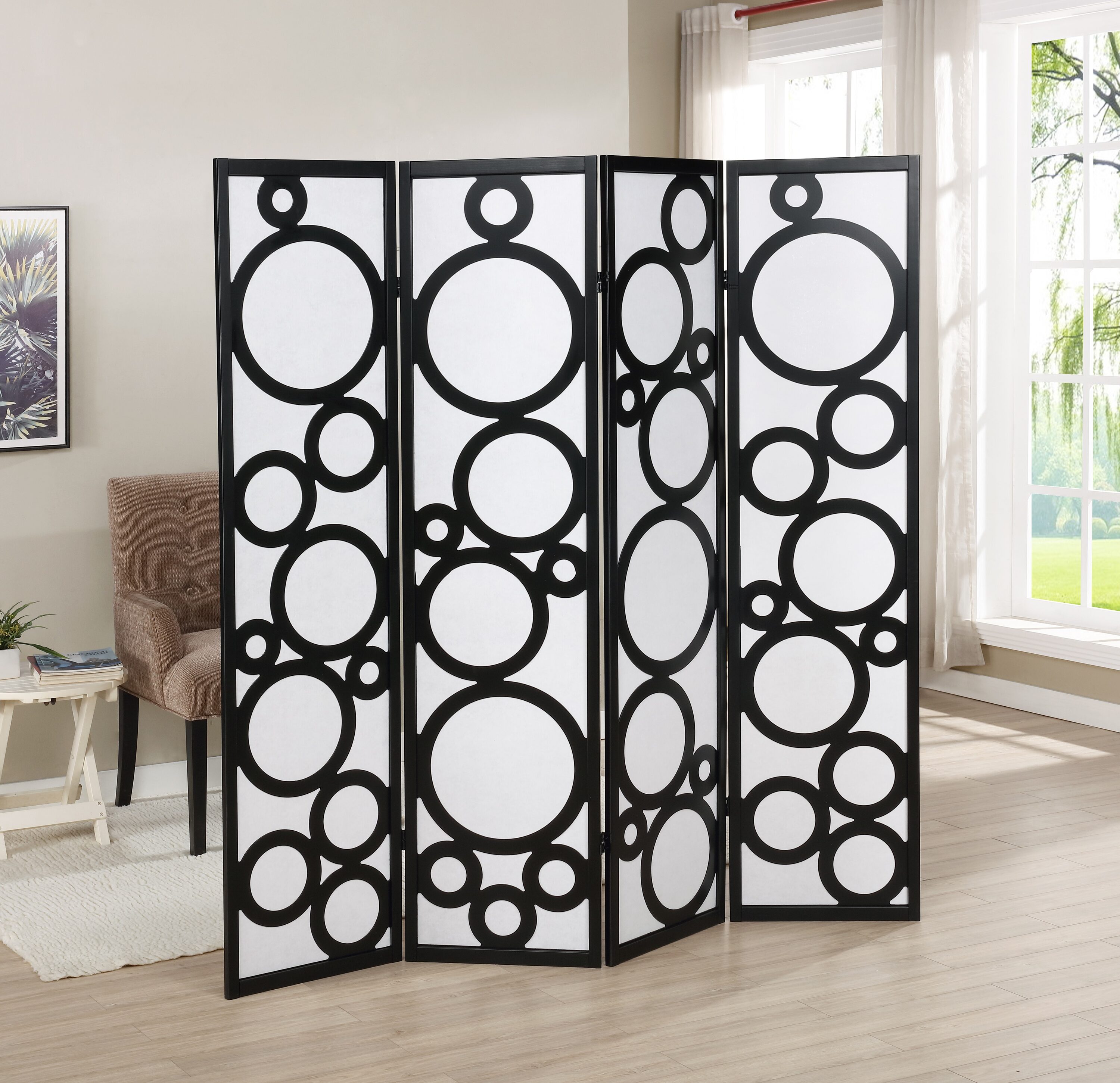 Roundhill Furniture RD045BK Indoor-Privacy-Screens - View #2