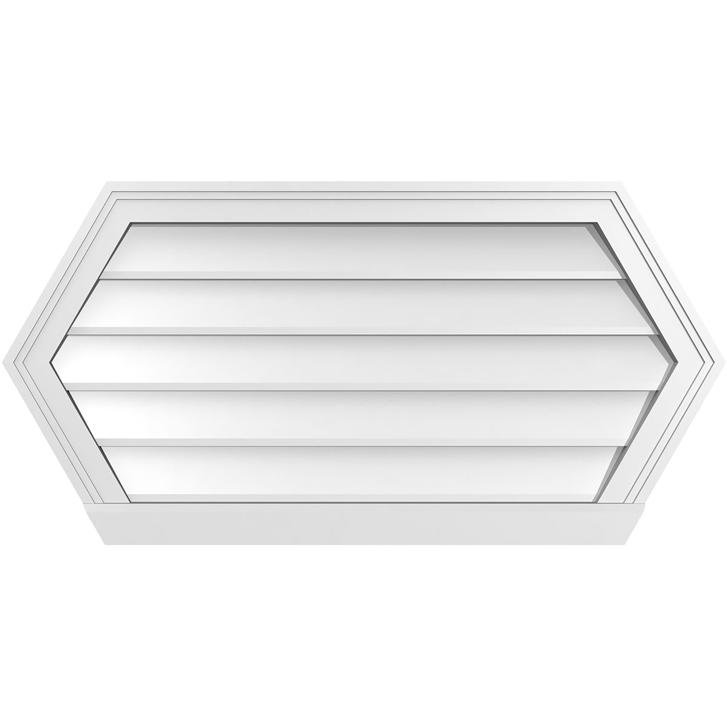 Ekena Millwork GVPHP36X1803SN 36-Inches x 18-Inches Off-white Peaked PVC Gable Louver Vent