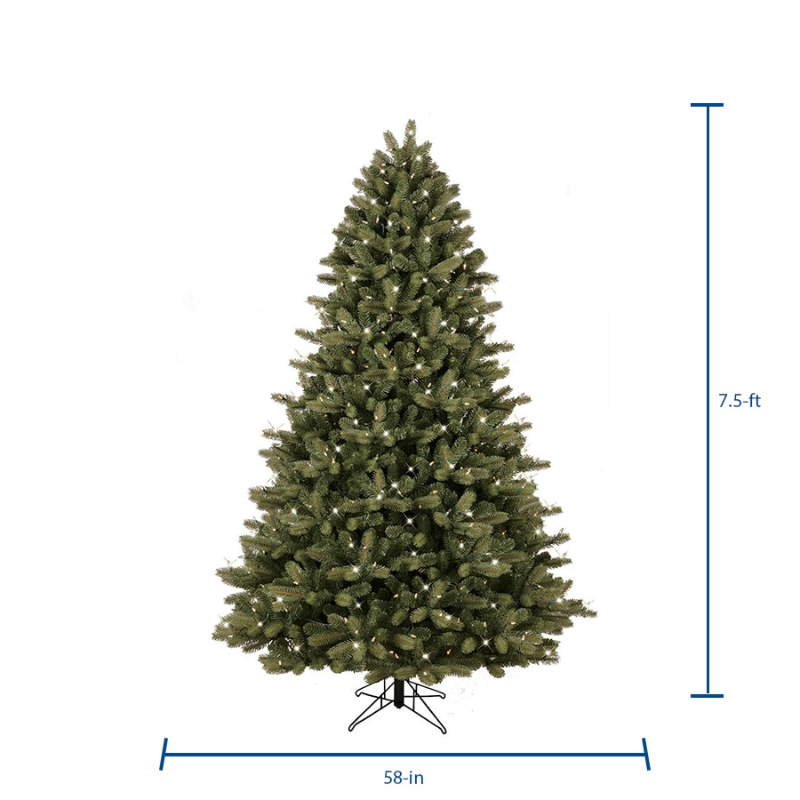 GE 7.5-ft Colorado Spruce Pre-lit Artificial Christmas Tree with LED ...