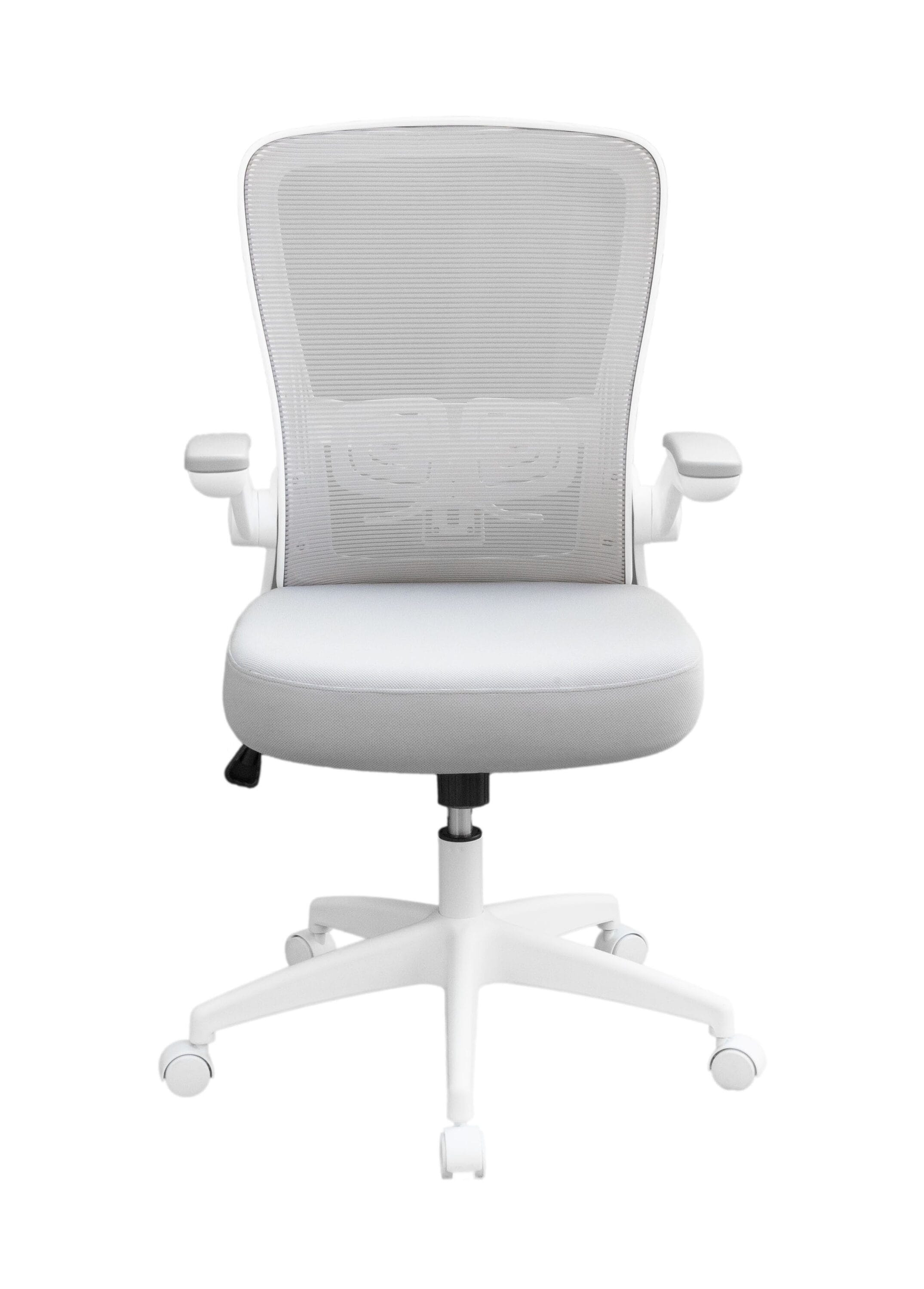 Gray Mesh and Fabric High-Back Task Chair with Adjustable Arms