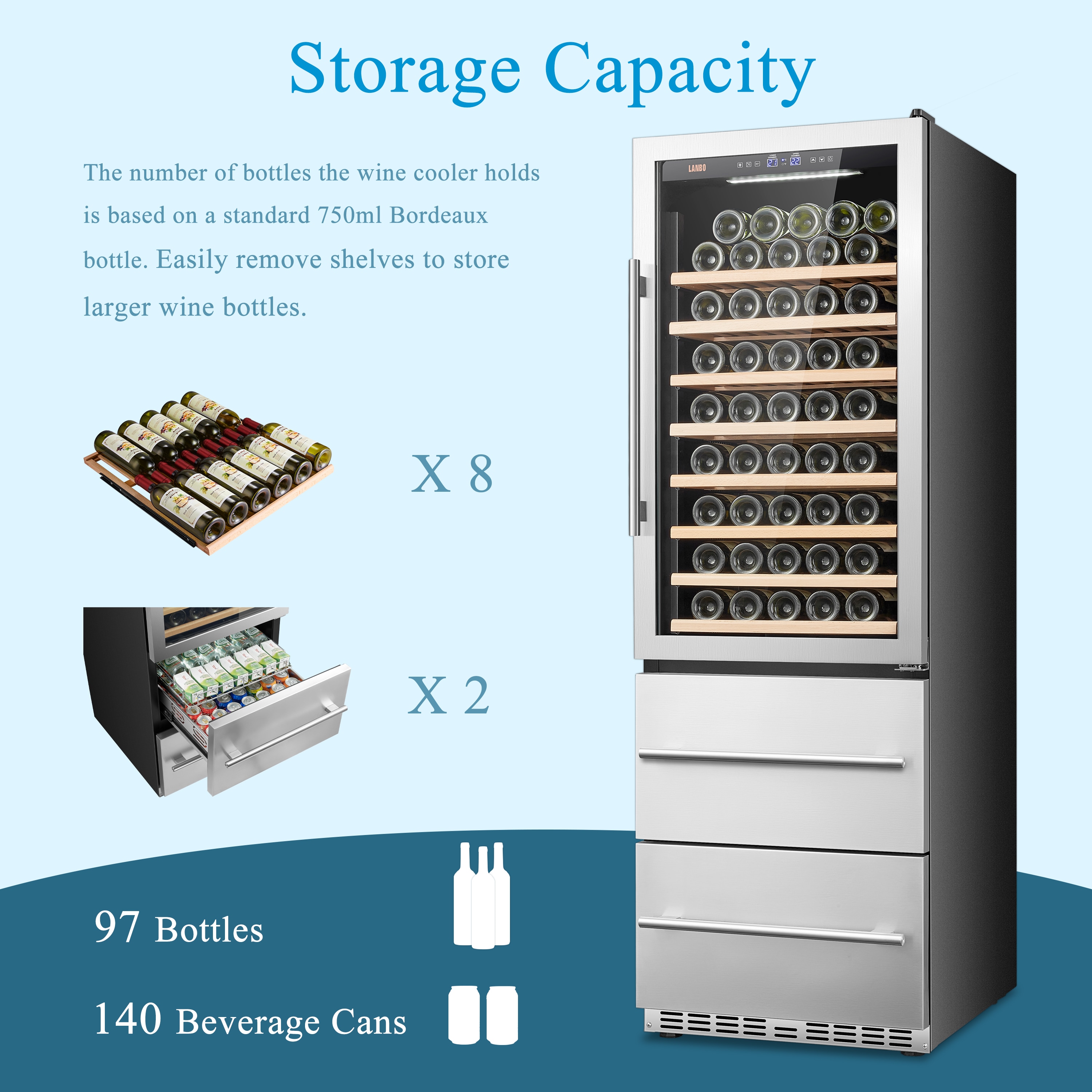 LANBO LW168TS Wine-Chillers - View #7