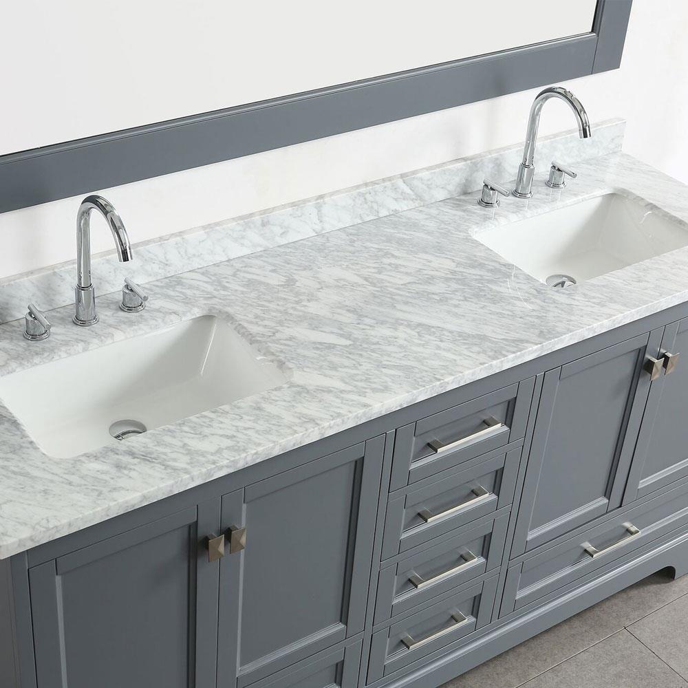 Design Element Omega 72-in Gray Undermount Double Sink Bathroom Vanity ...