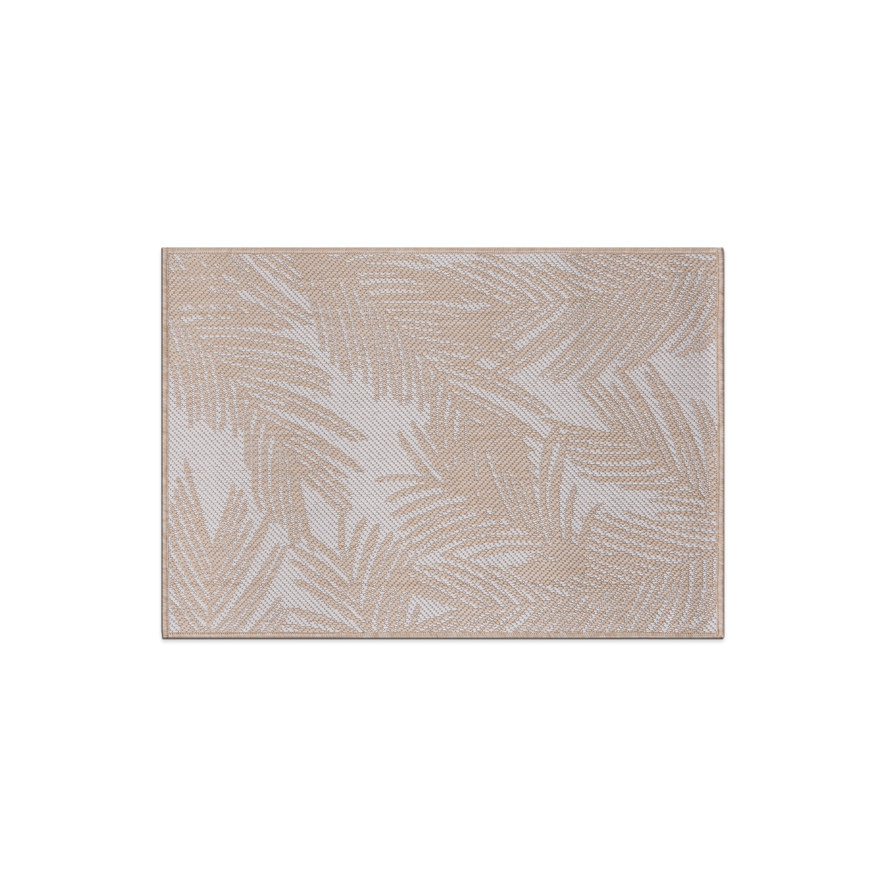 Natural Floral Synthetic Flat Woven Indoor/Outdoor Rug 5' x 7'