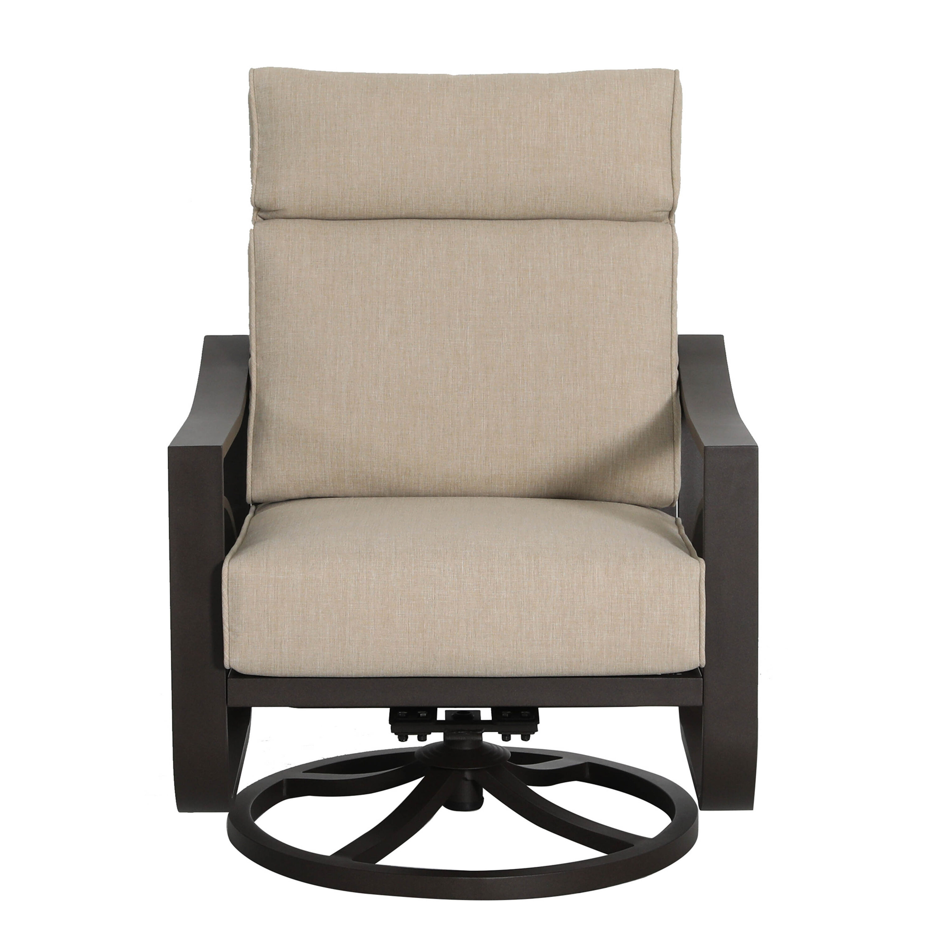 Patio Time Swivel Set Of 2 Brown Aluminum Frame Swivel Rocker Rocking ...