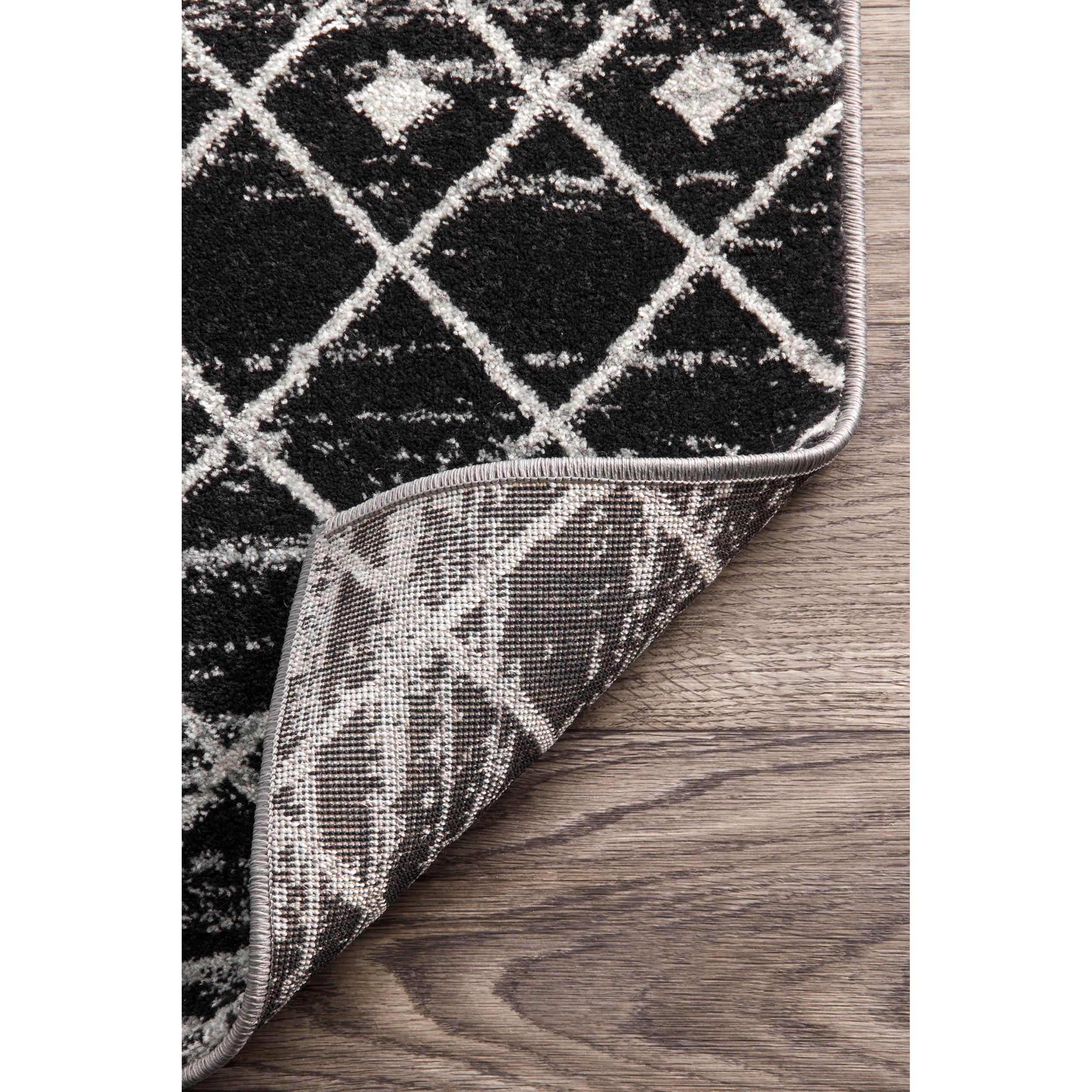 Handmade Moroccan-Inspired Black Synthetic Area Rug 62"x24"