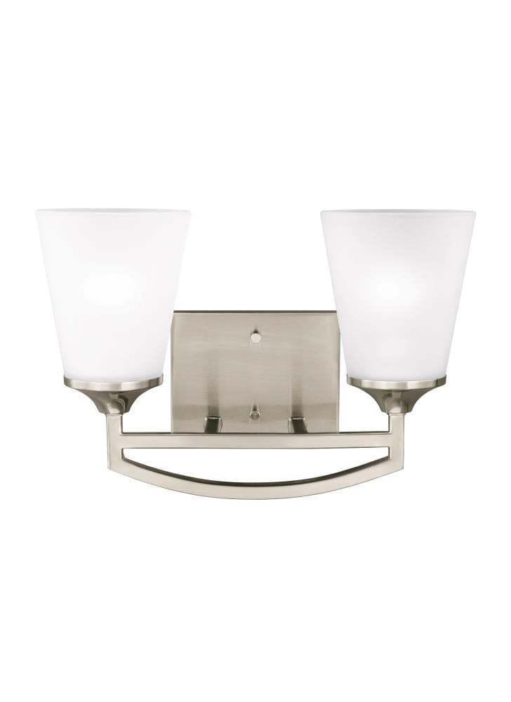 Generation Lighting 4424502-962 Hanford 14.56-in 2 -Light Brushed Nickel Transitional Vanity light