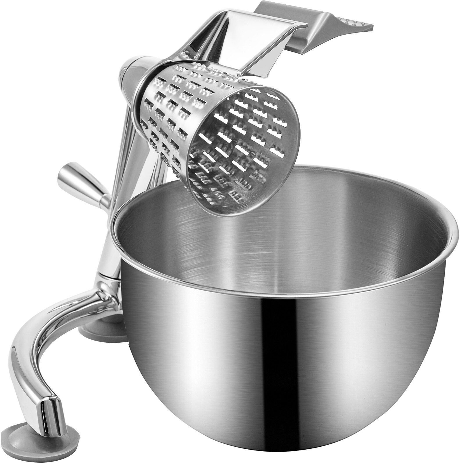 VEVOR DDQTJWSP3DP000001V1 2.5L Bowl 5 Blades Cheese Grater Commercial/Residential Food slicer with Thickness Control ( Zinc )
