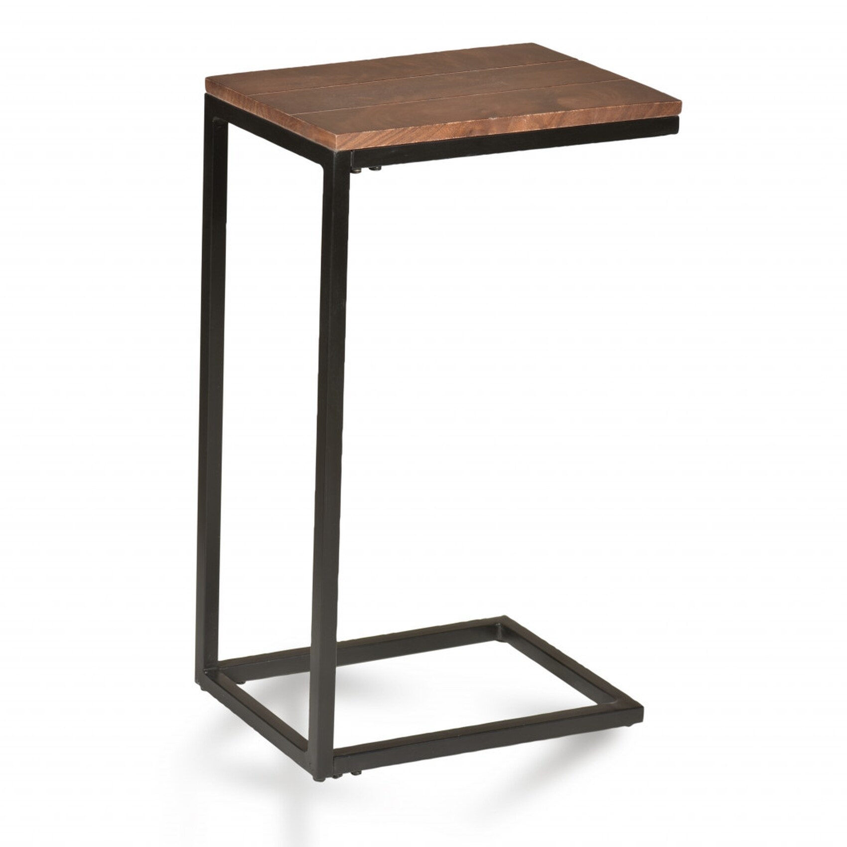 HomeRoots 4000493229 10-Inches W x 25.3-Inches H Chestnut Black Wood Rectangular Modern End Table Assembly Required