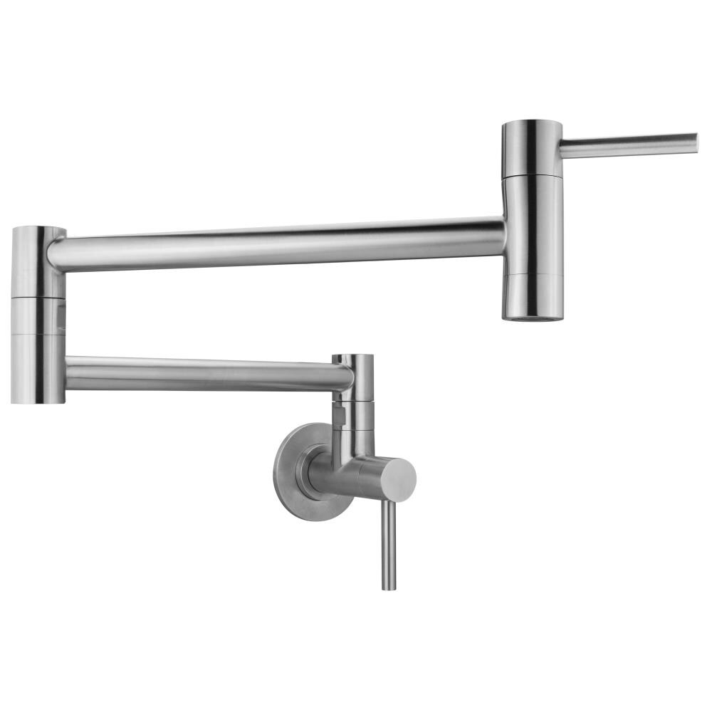 Ticor Andorra Chrome 2-Handle Wall-Mount Pot Filler Handle Kitchen Faucet
