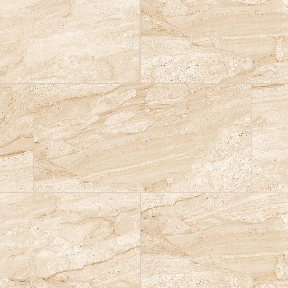 Elida Ceramica LWSSMMC2448PSO Champagne 24-in x 48-in Polished Porcelain Marble Look Floor and Wall Tile (7.75-sq. ft/ Piece)