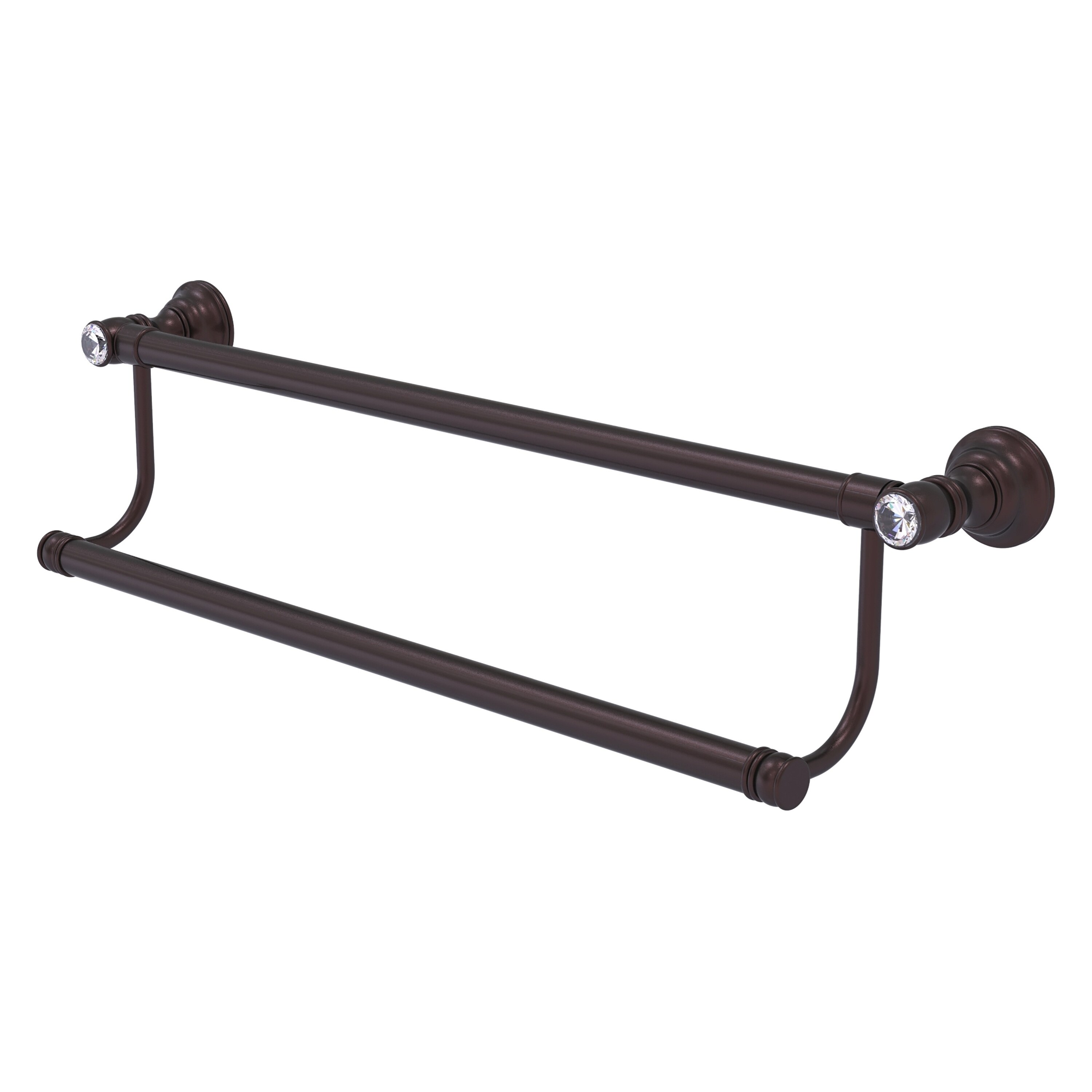Allied Brass CC-72-36-ABZ Carolina Crystal 36-in double Antique Bronze Wall mount Double Towel Bar
