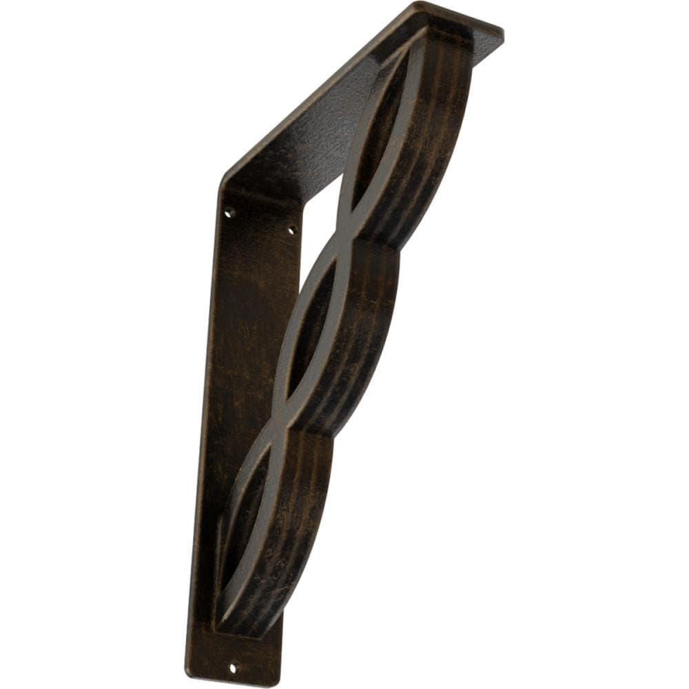Ekena Millwork BKTM02X07X10TLOABS Loera 7.5-in x 2-in x 10-in Antique brass Wrought iron Mounting bracket