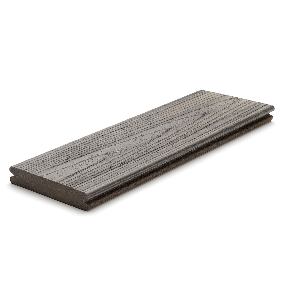 Transcend 1-in x 6-in x 12-ft Island Mist Grooved Composite Deck Board in Gray | - Trex 720101