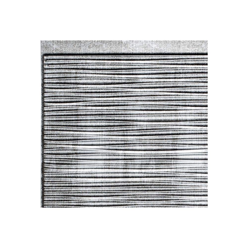 Fasade X4221 Sample 6-in x 6-in Plastic Crosshatch Silver Backsplash Panels