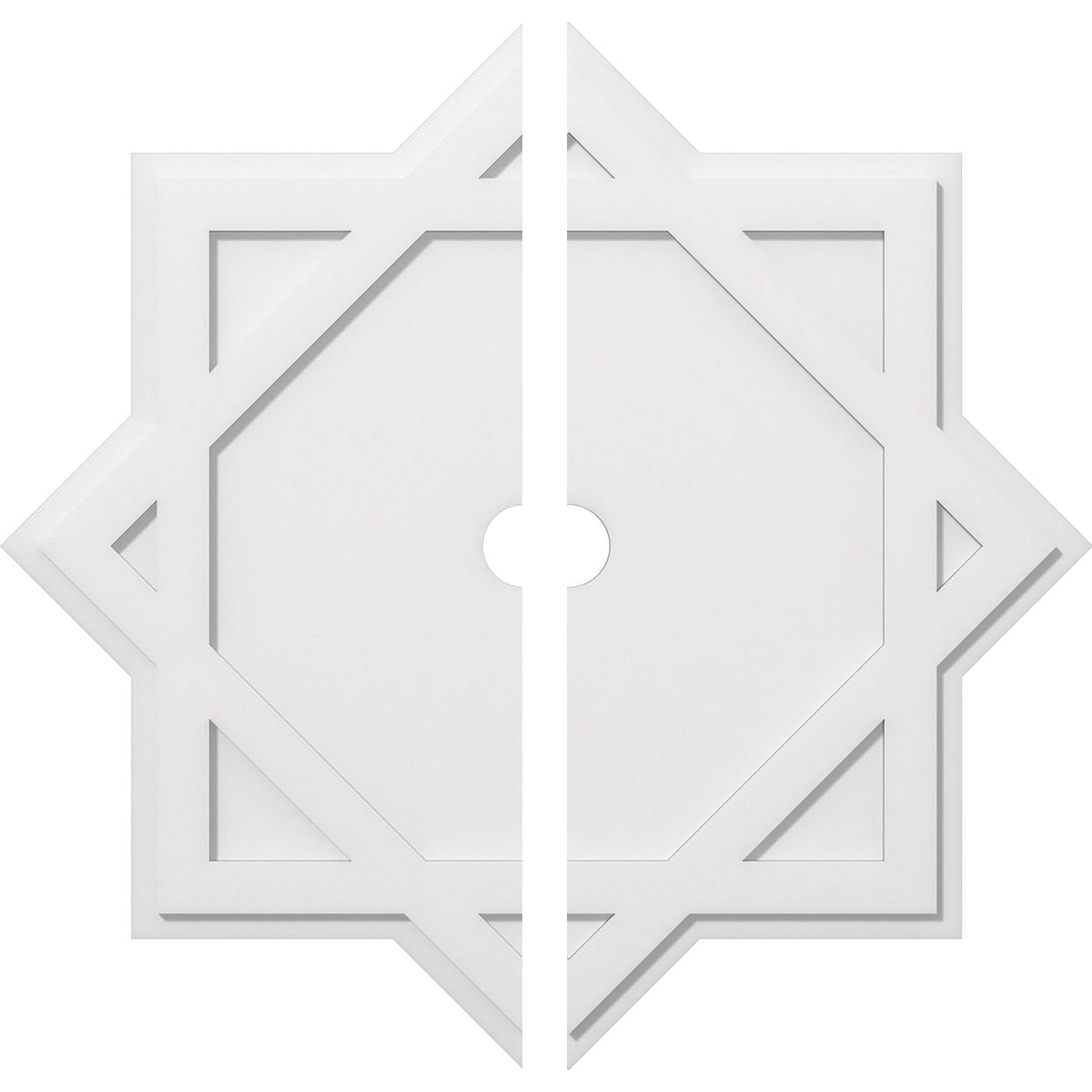 Ekena Millwork CMP38AL2-03000 Axel 38-in W x 38-in L Contemporary White PVC Split Ceiling Medallion