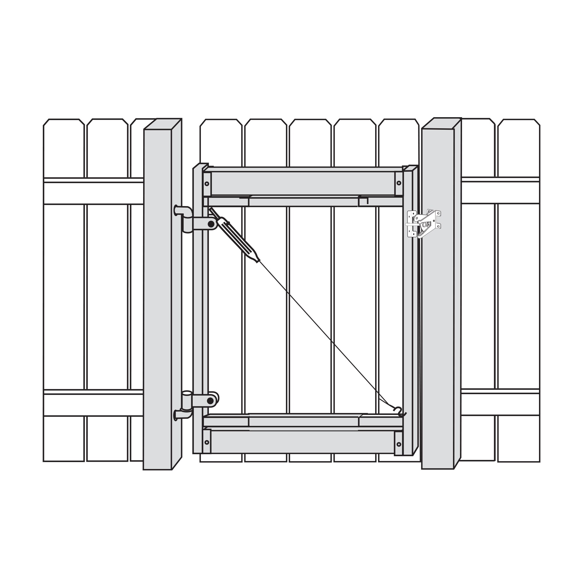 Adjust-A-Gate 1-1/2-in Black Gate Kit