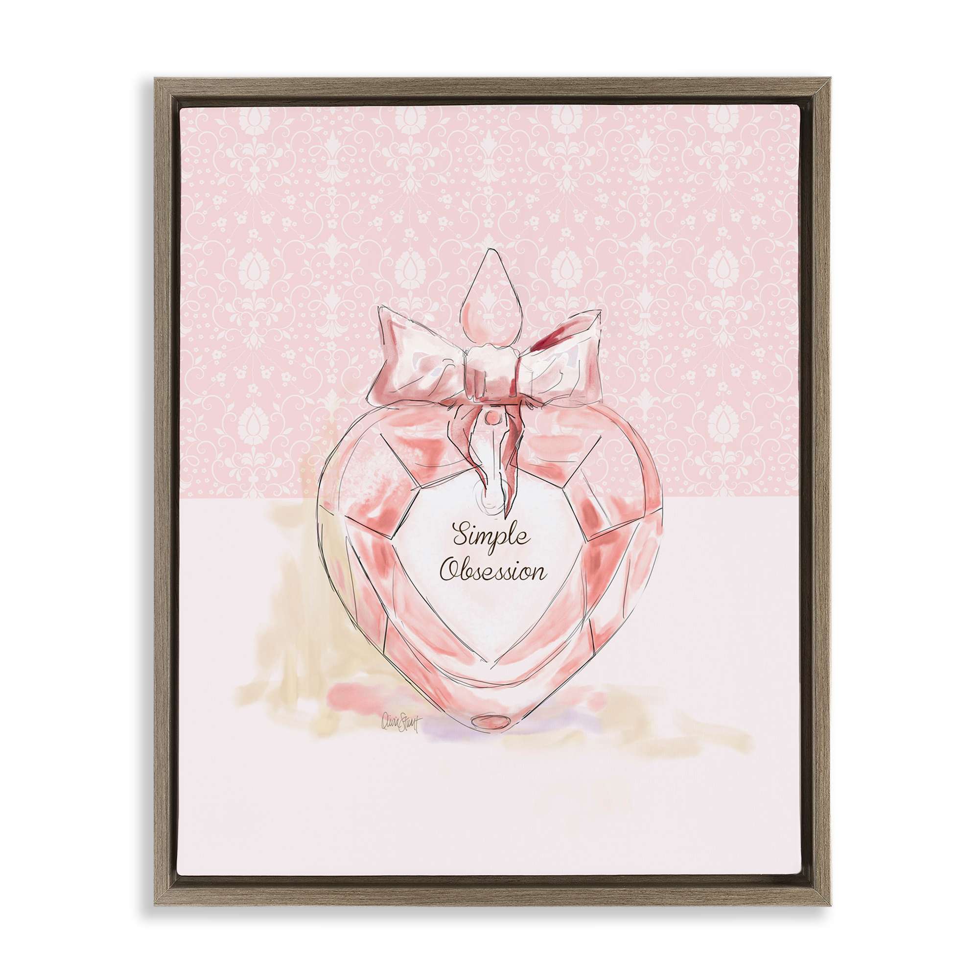 Stupell Industries BT-972-FFE-16X20 Simple Obsession Pastel Perfume Floating Frame design by Carol Robinson