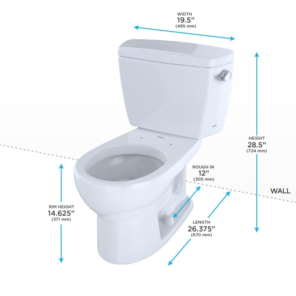 TOTO Drake Colonial White Round Standard Height 2-piece Toilet 12-in ...